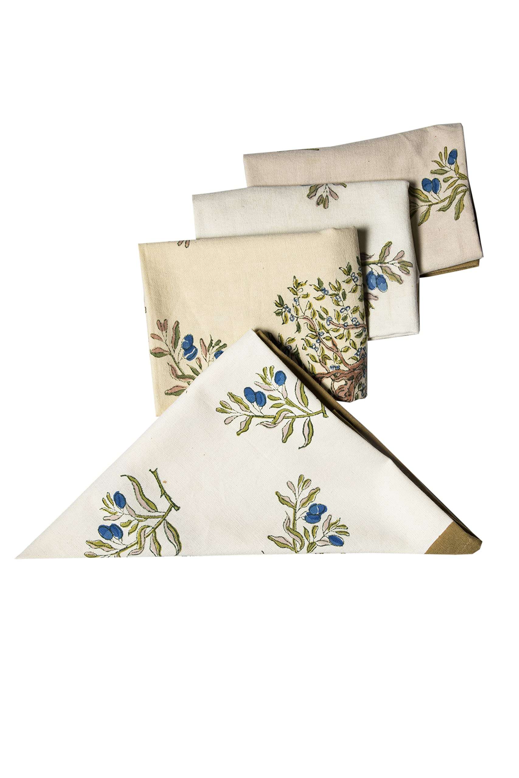 CONTRAST LIVING Kabi Hand Block Printed Kitchen Towel/Dish Towel/Hand Towel Multi Color Set of 3 Pcs 3