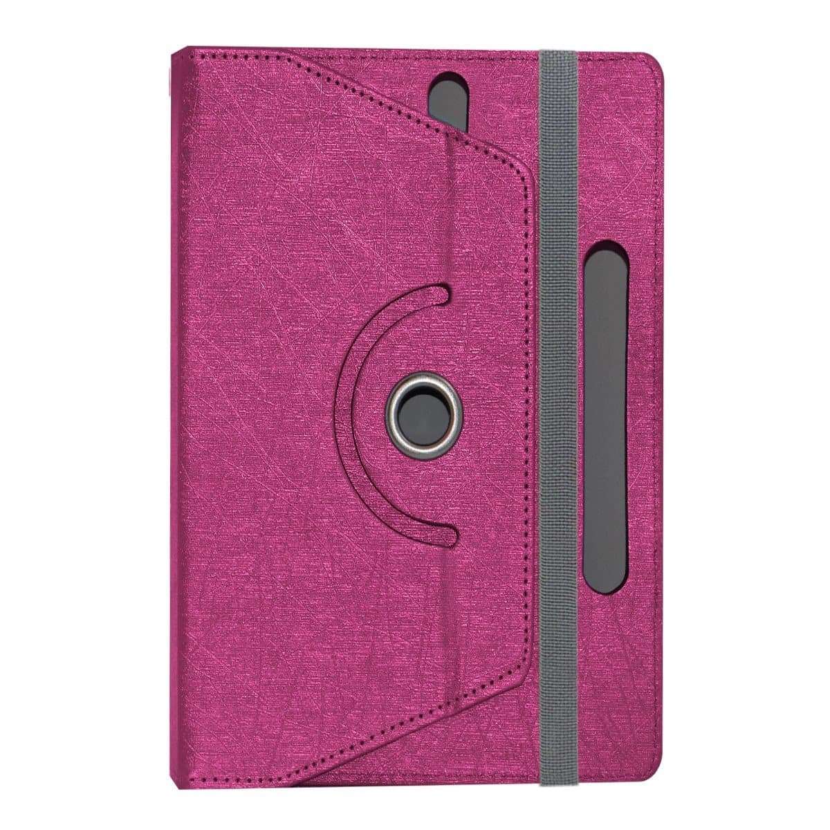 Acm Designer Rotating Leather Flip Case Compatible with Lenovo 710i Cover Stand Dark Pink 3