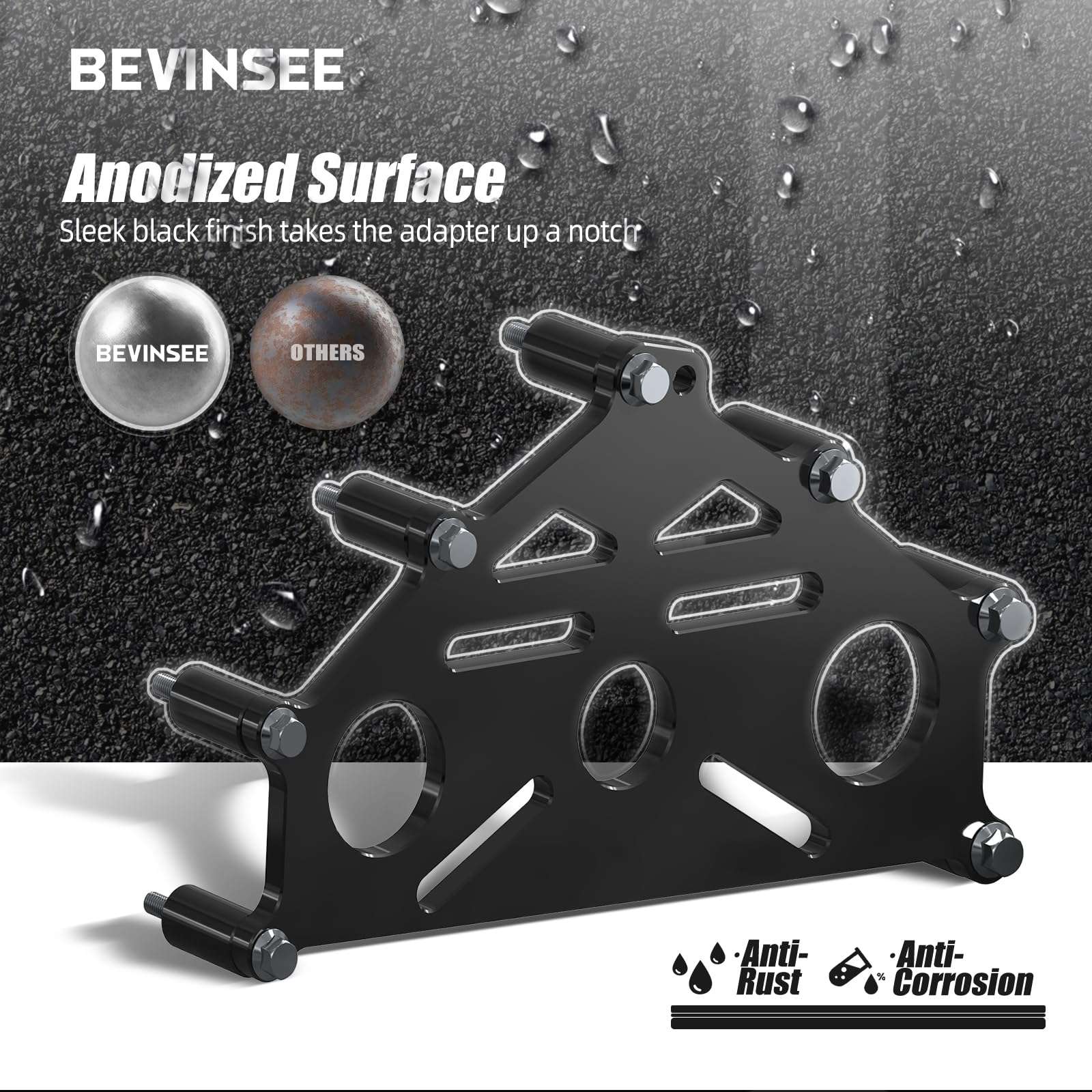 Bevinsee Engine Safe Stand Adapter Plate Compatible with Chevy LS LT Engine BBC SBC 4.8 L 5.3L 6.0L LS7 LQ4 LM7 L96 Heavy Duty Support Bracket 6
