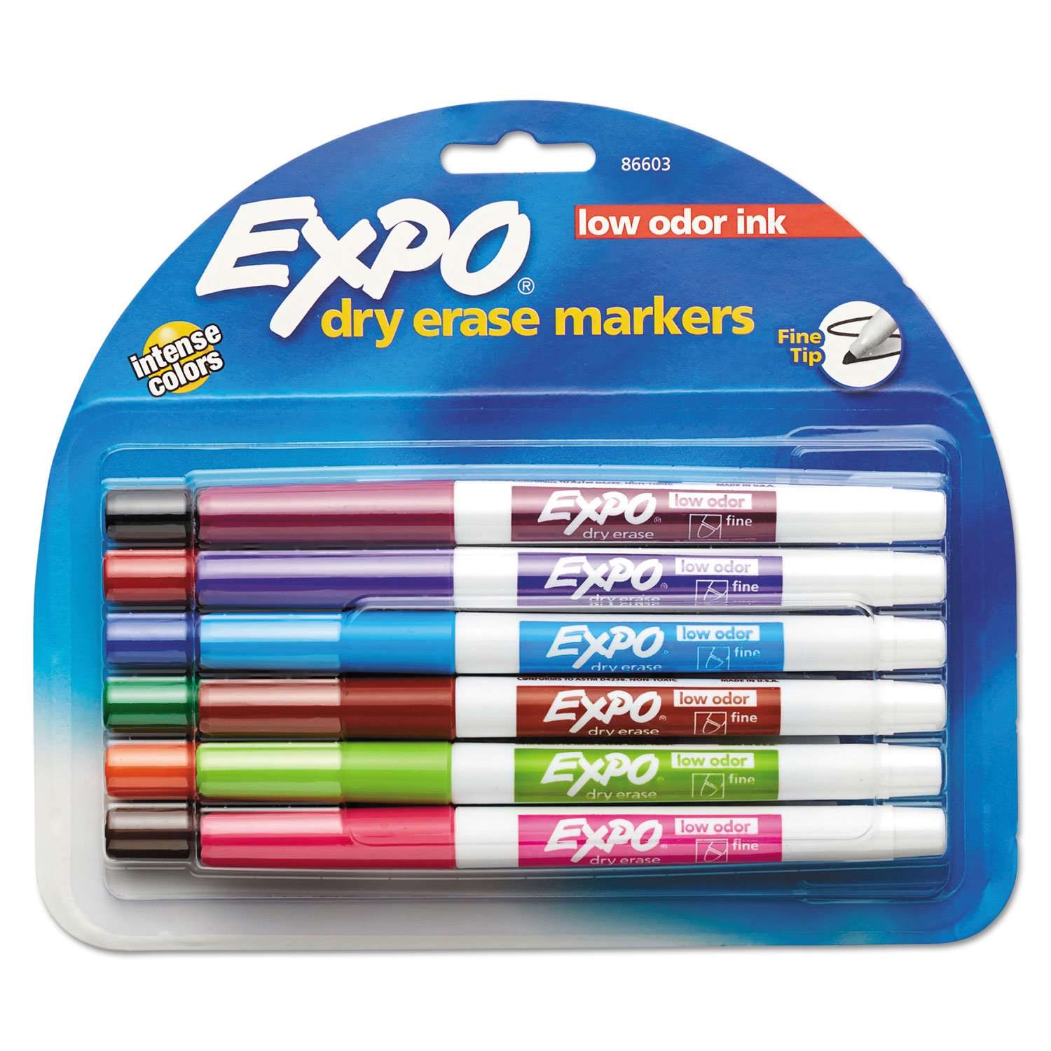 EXPO 86603 Low Odor Dry Erase Marker Fine Point Assorted 12/Set 1