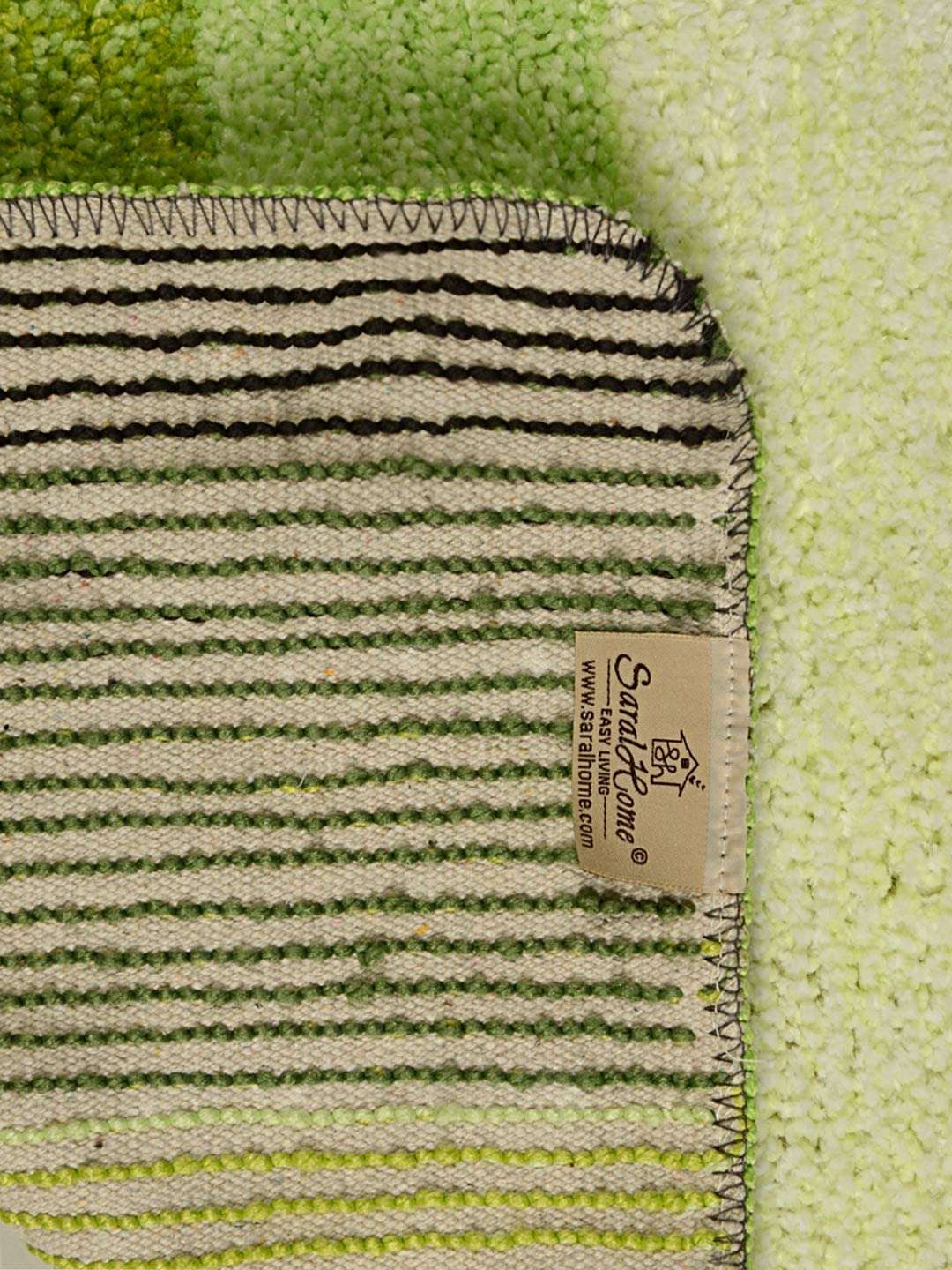 Saral Home Microfiber Striped Anti-Skid Set of 2 Bathmats (Green,38X50 cm) 6