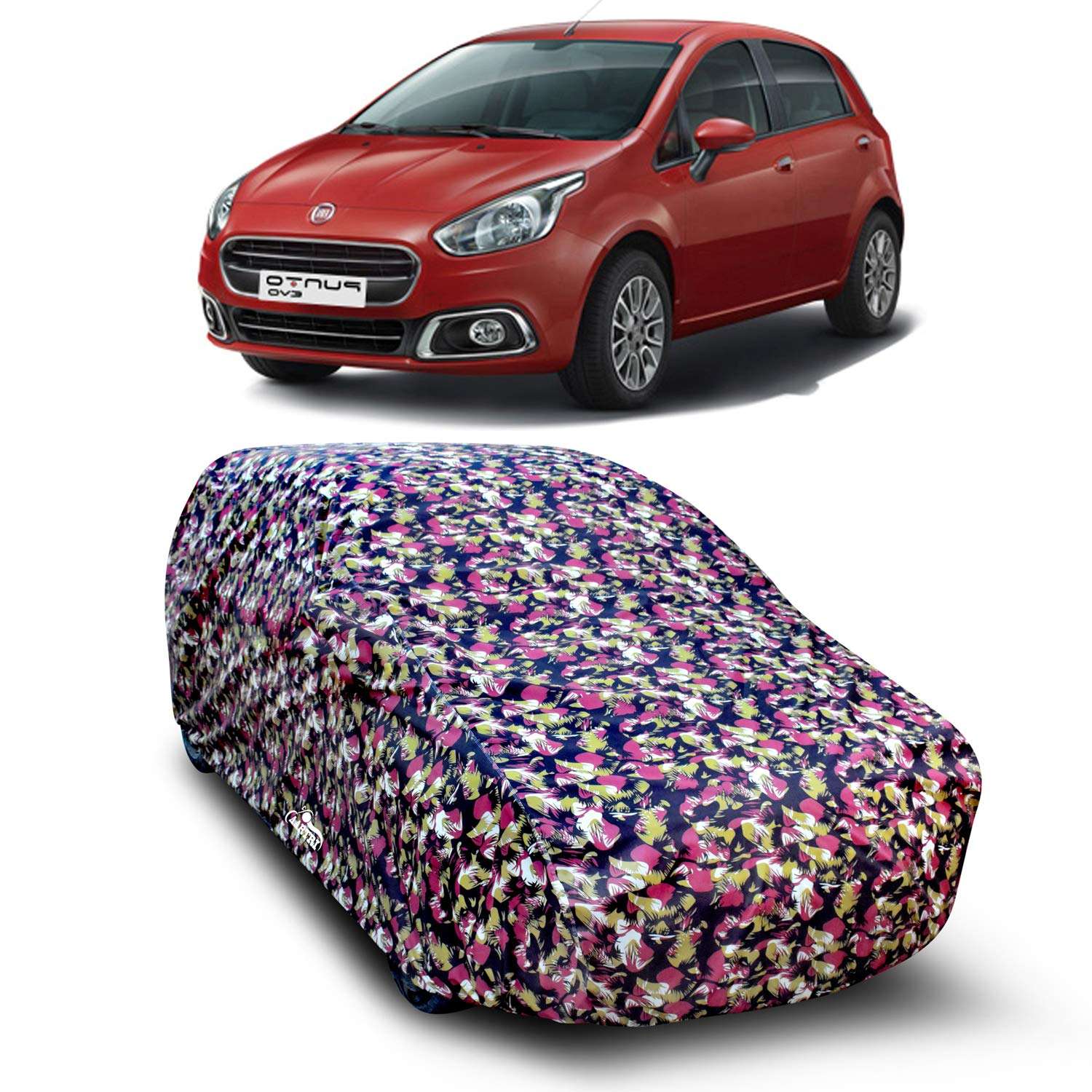 DREAM STORE - Water Resistant - dust Proof - car Body Cover for Compatible with Fiat Punto car Cover - Water Resistant UV Proof - car Body Cover (Military Without Mirror) 1