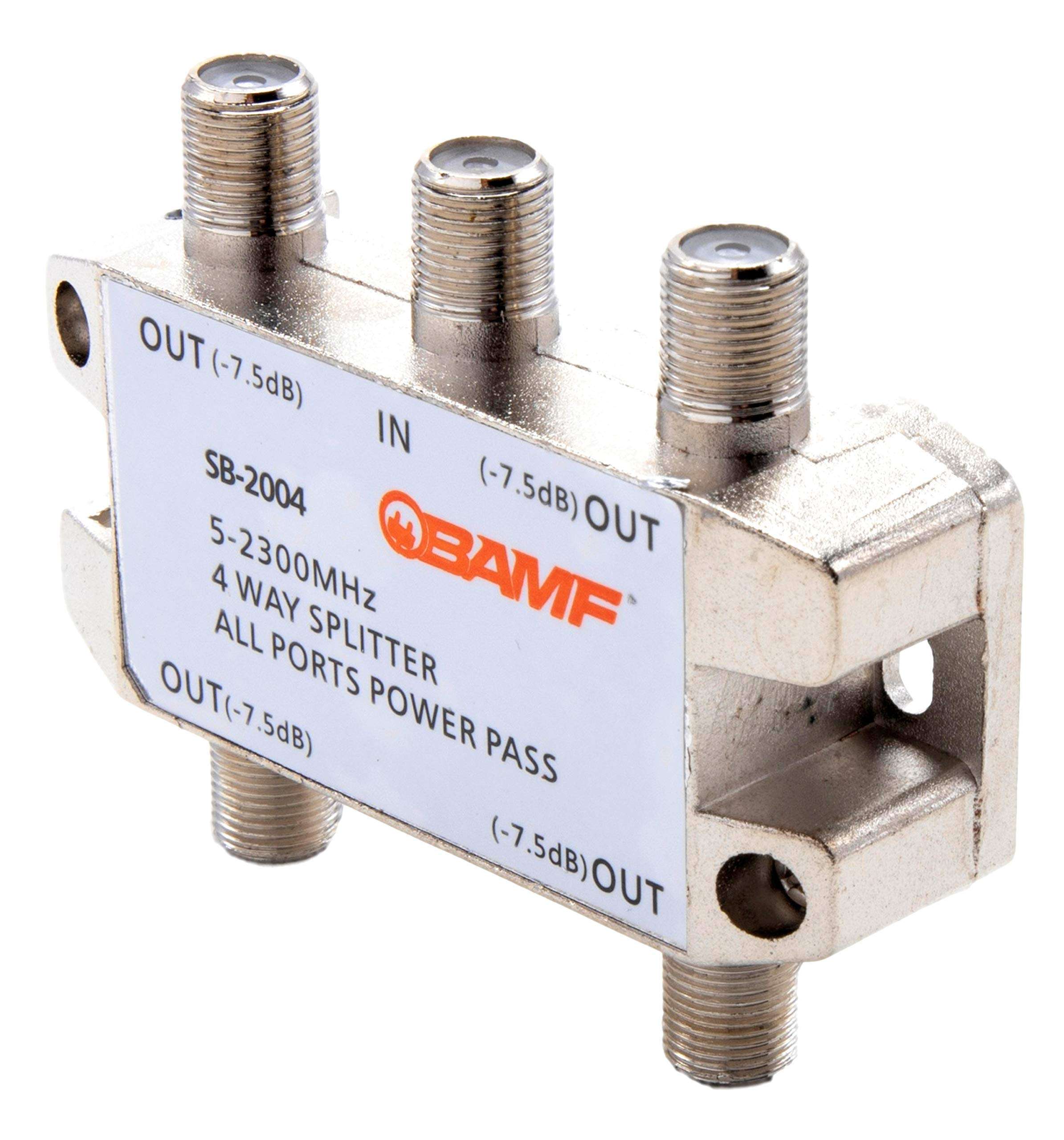 BAMF 4-Way Coax Cable Splitter Bi-Directional MoCA 5-2300MHz 1