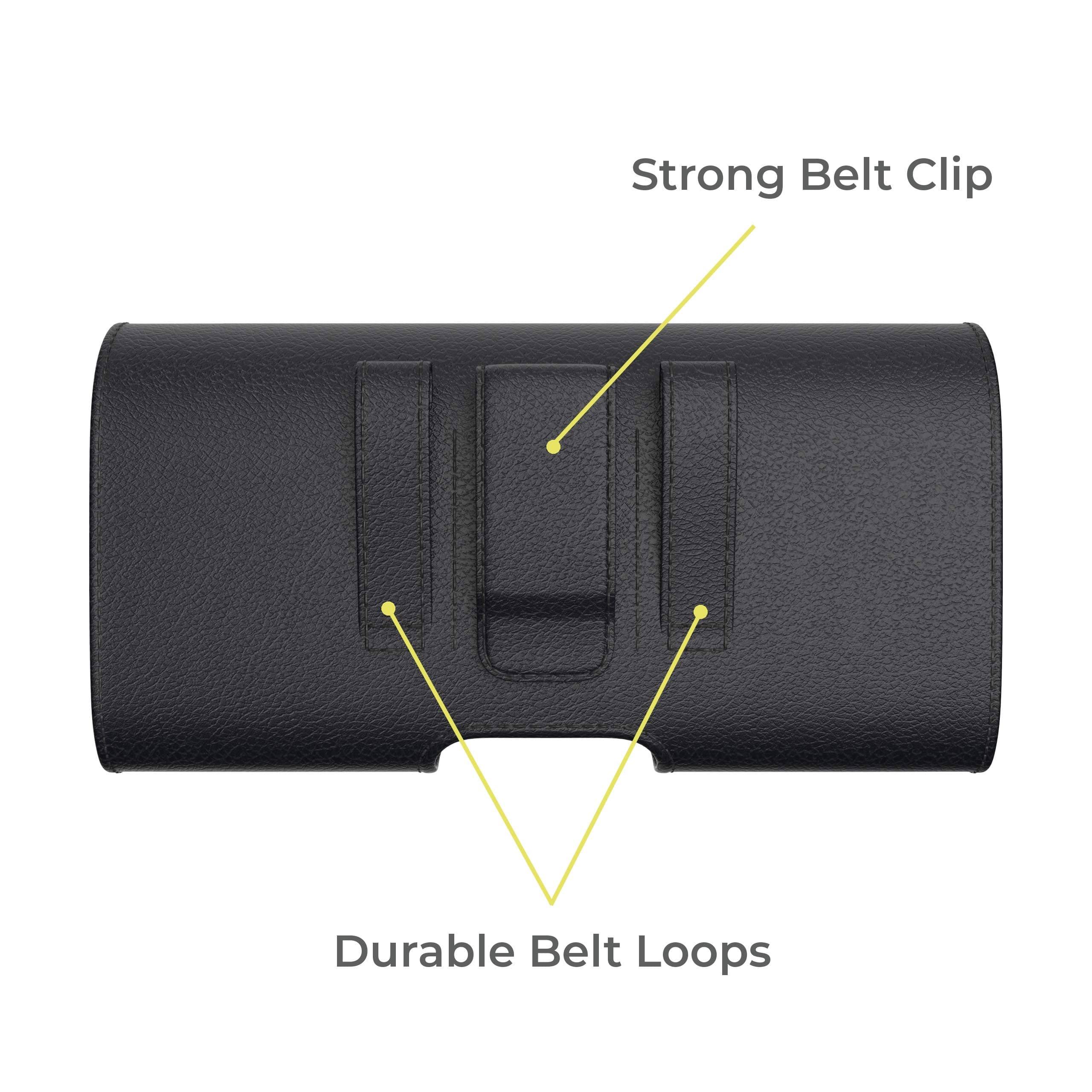 AGOZ Leather Case for Consumer Cellular Verve Connect, ZMax 10, ZMax 5G, ZTE Blade MAX View Z610DL, ZMAX PRO Z981, MAX Duo LTE, MAX XL N9560, Blade ZMAX Z982, Pouch Holster w/Belt Clip, Belt Loops 3