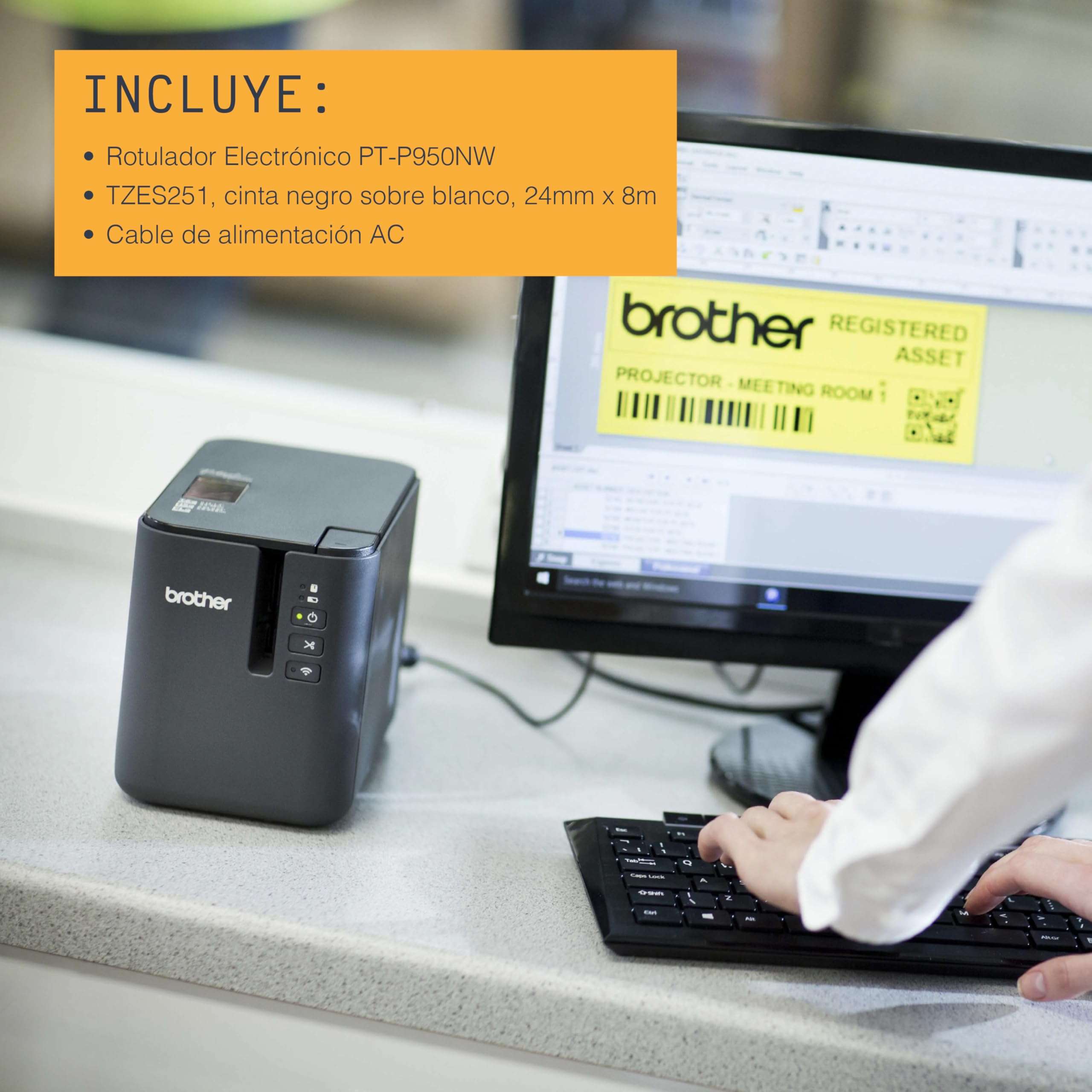 Brother Mobile PTP950NW PT-P950NW Powered Wireless Network Laminated Label Printer 6