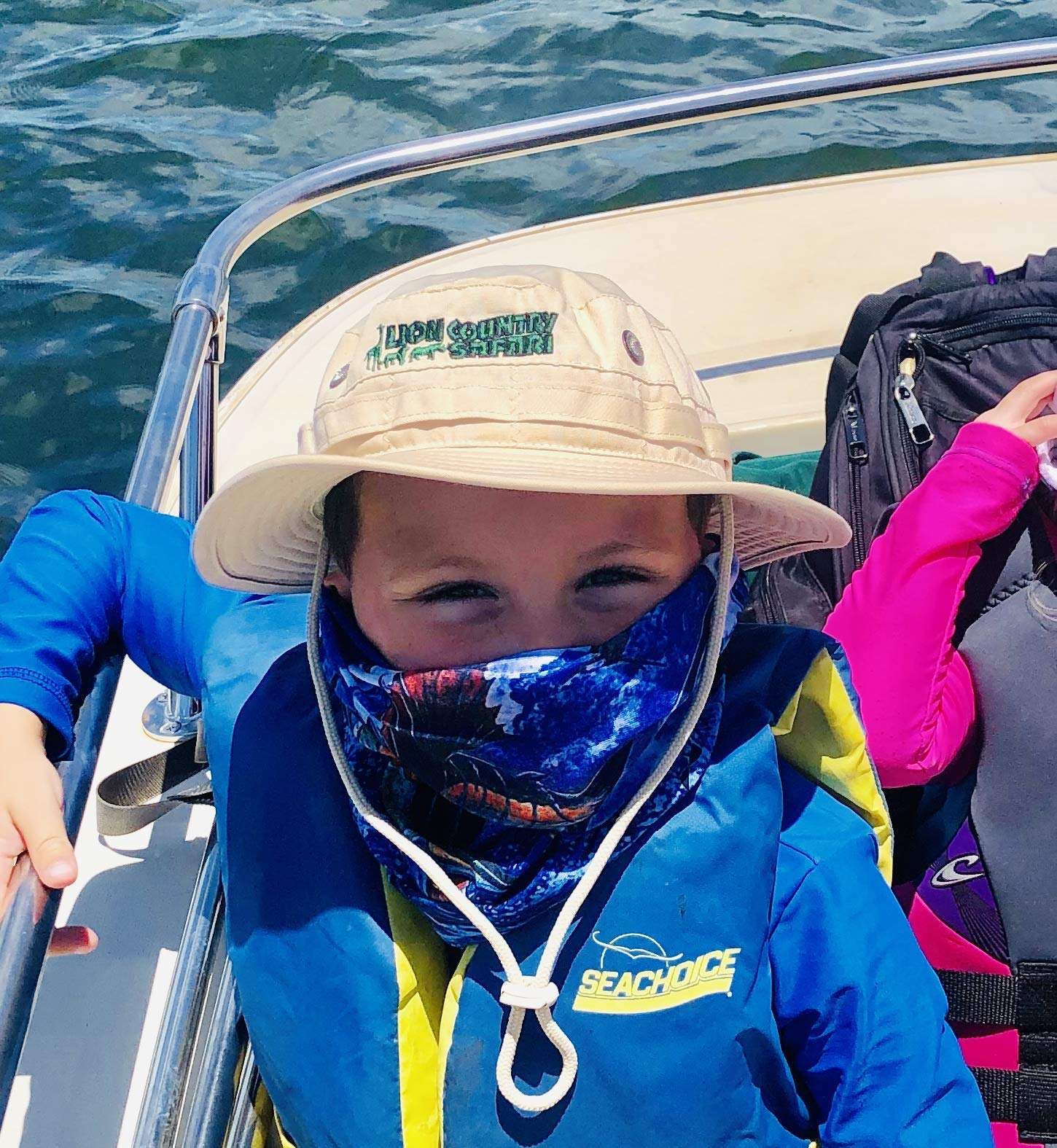 Docktail UV Fishing Bandana Face Mask and Shield - Saltwater and Outdoor Fisherman Hair Scarf for Women, Men - Soft Seamless UPF Neck Headband – Full Sun, Wind, Dust Protection - Blue Sailfish Design 3