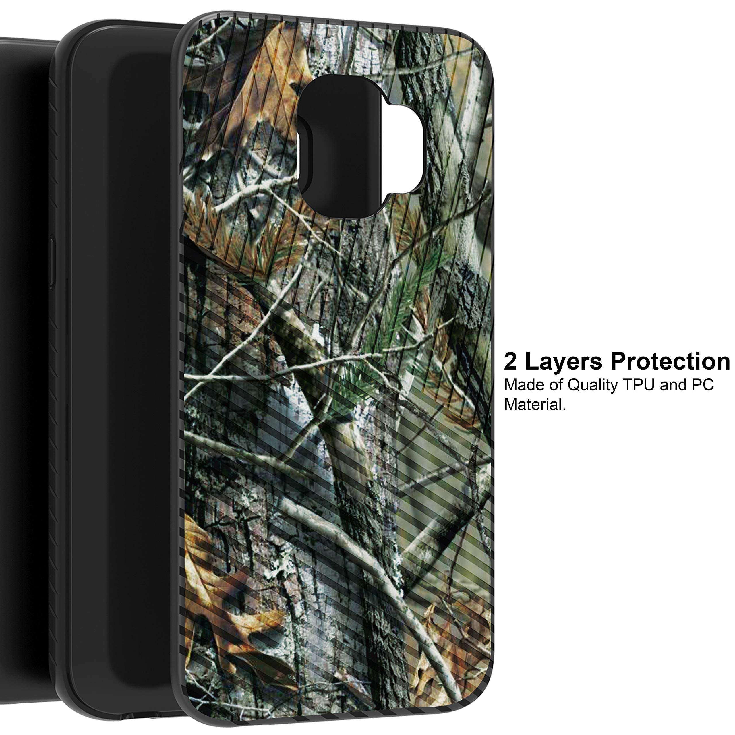 MINITURTLE Compatible with Samsung Galaxy J2 Core, Samsung Galaxy J2 Pure, Samsung Galaxy J2 Dash, J2 (2019) Hard Shell Embossed Case Protective Dual Layer - Tree Camo 3