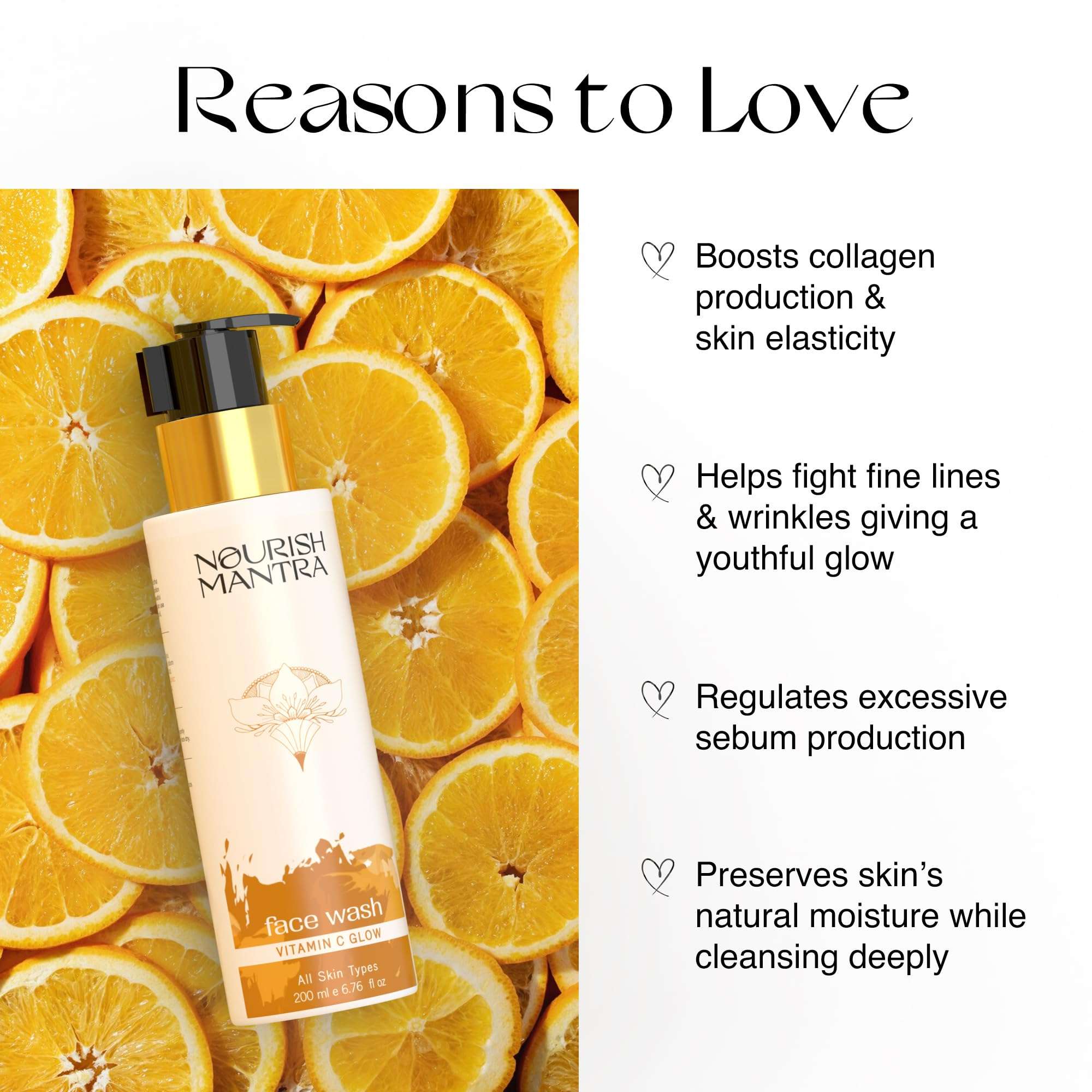 NOURISH MANTRA Vitamin C Glow Face Wash | Gently Cleanses the Skin | Infused With Vitamin C, Aloe Vera, & Vitamin E | Suits All Skin Types | For Men & Women | 200 ml 5