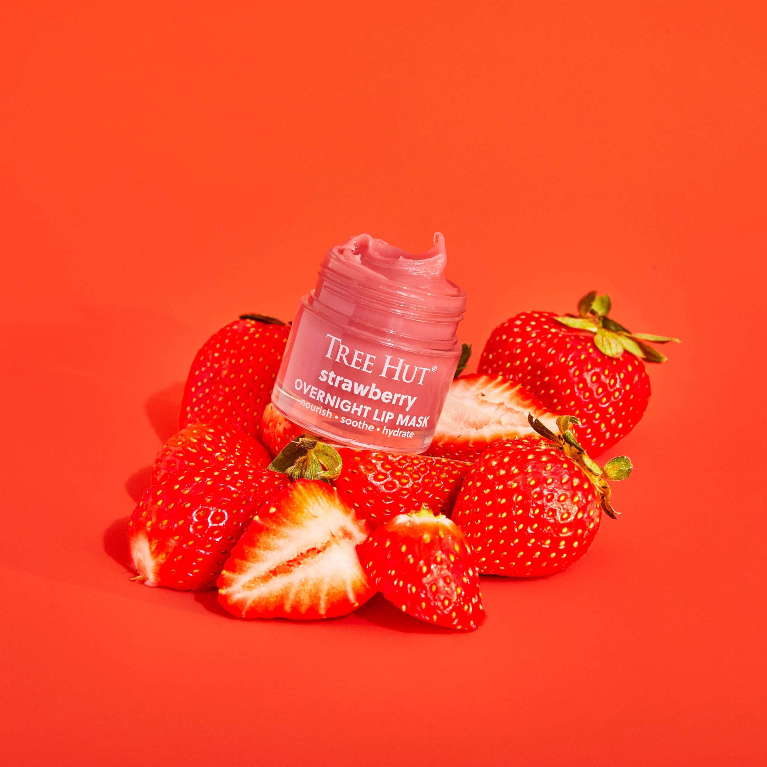 Tree Hut Strawberry Overnight Lip Mask | Leave on Overnight & Wake up to Soft, Hydrated Lips | Elevate your Self Care Routine | .6 oz. 3