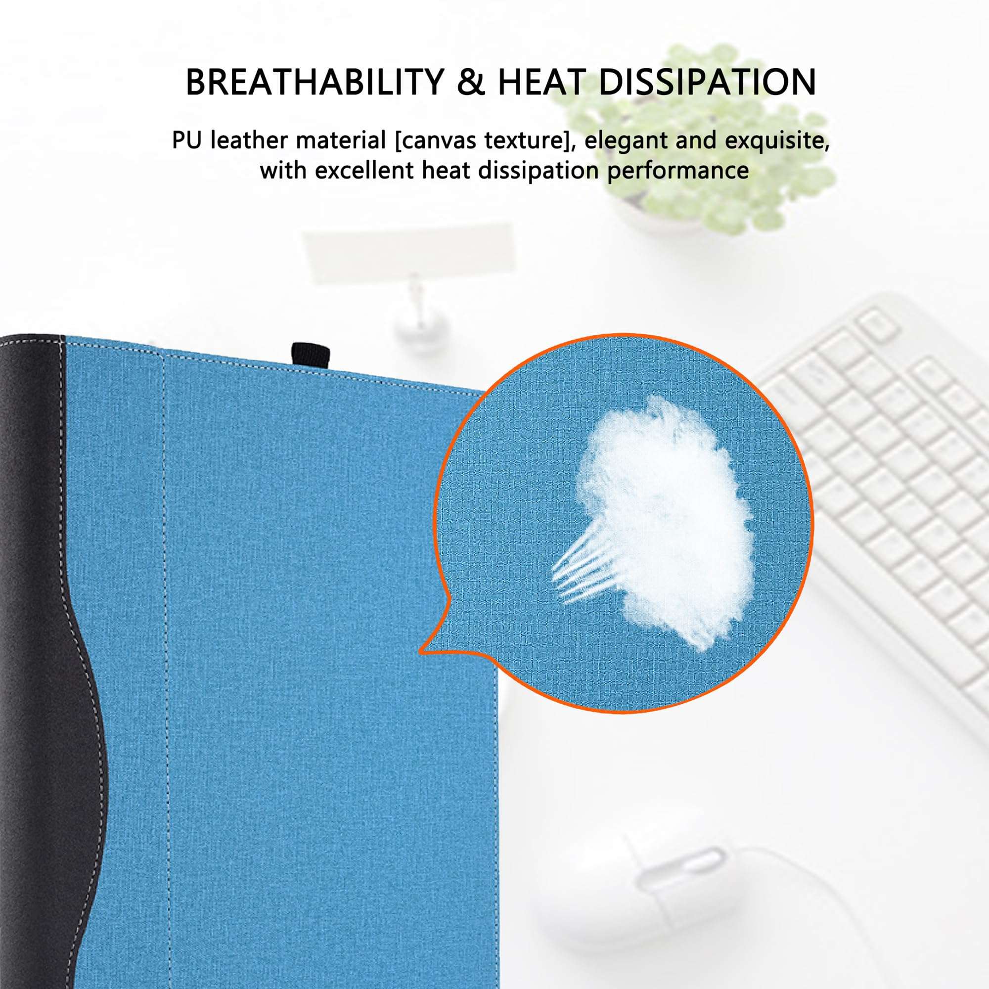 16 inch Laptop Case Cover for HP EliteBook 860/865 G9 G10 Sleeve & ZBook Firefly,Detachable PU Leather Protective Shell Bag with Pen Holder(Light Blue) 5