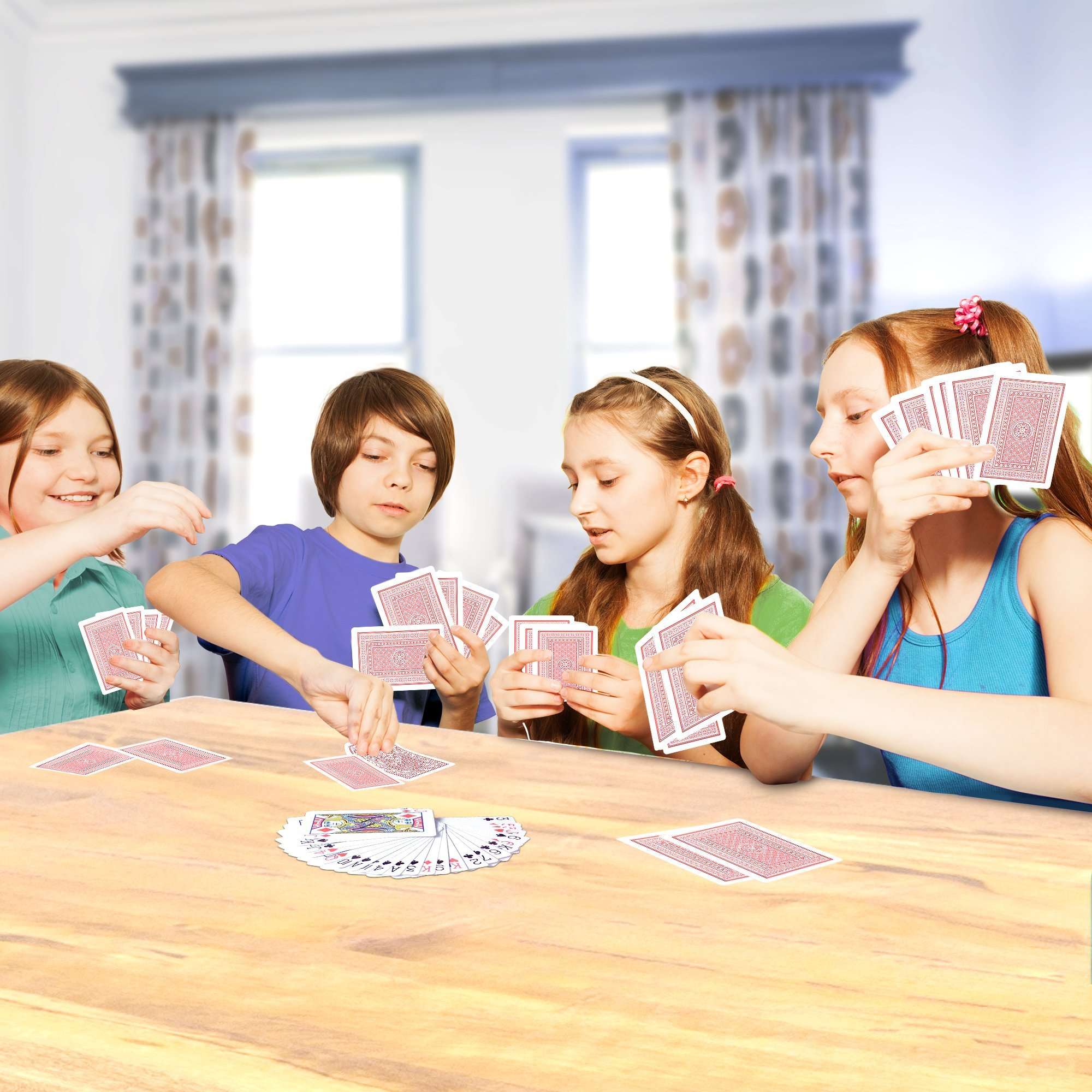 Gamie Red and Blue Decks of Playing Cards - Pack of 12 - Each Pack Includes a Printed Box - Fun Poker Night and Party Favors - Great School and Carnival Prizes for Adults & Kids Ages 3+ 4