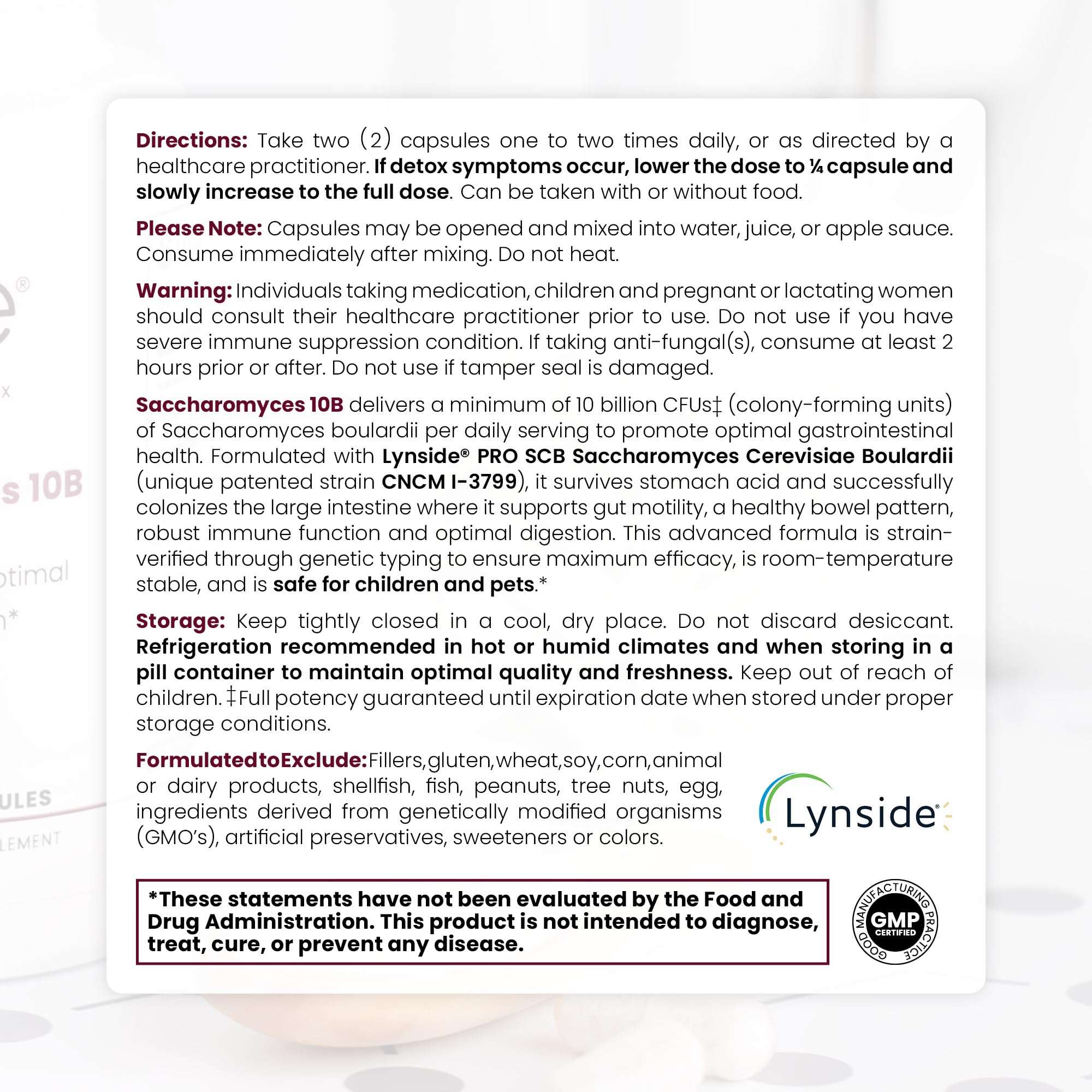 Saccharomyces Boulardii Probiotics 10 Billion CFU Made in USA | No Fillers Patented Strain: Lynside CNCM I-3799 Probiotics for Men and Women | Pure TheraPro Rx, Pharma Grade 120 Count 4