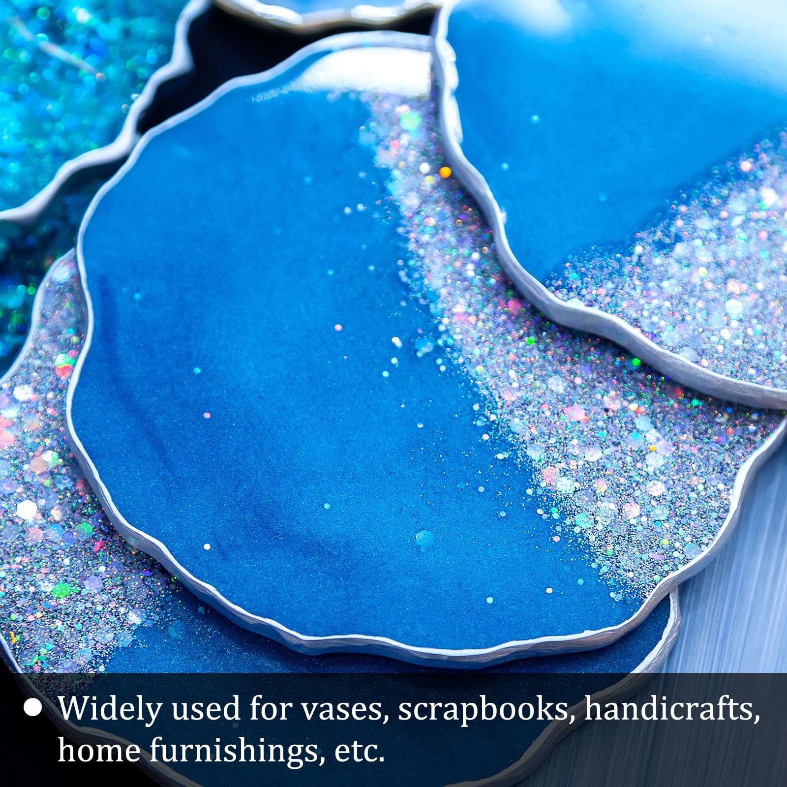 Kozelo Crushed Glass Chips - [1-3mm x 20g] Irregular Metallic Glass Bright Purple for DIY Decoration Nail Art Use, Electroplated Surface 6