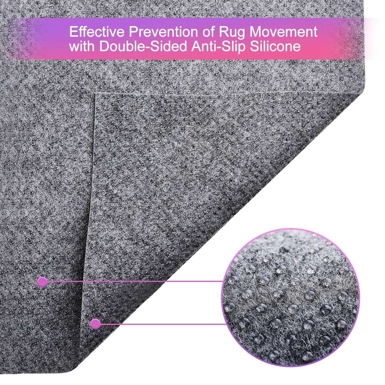 Ultra Strong Anti-Slip Rug Felt Pad 2 x 4 ft Non Slip Area Gripper + Non Slip Grip Pad for Twin Size Mattress 5