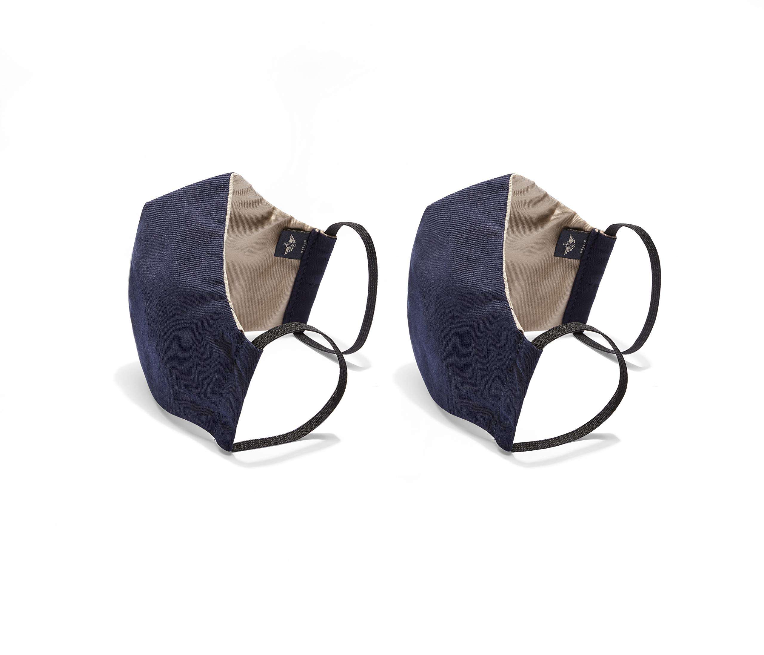 Dockers Reusable Reversible Face Mask (2 Pack), Khaki/Navy, Large (Pack of 2) 1