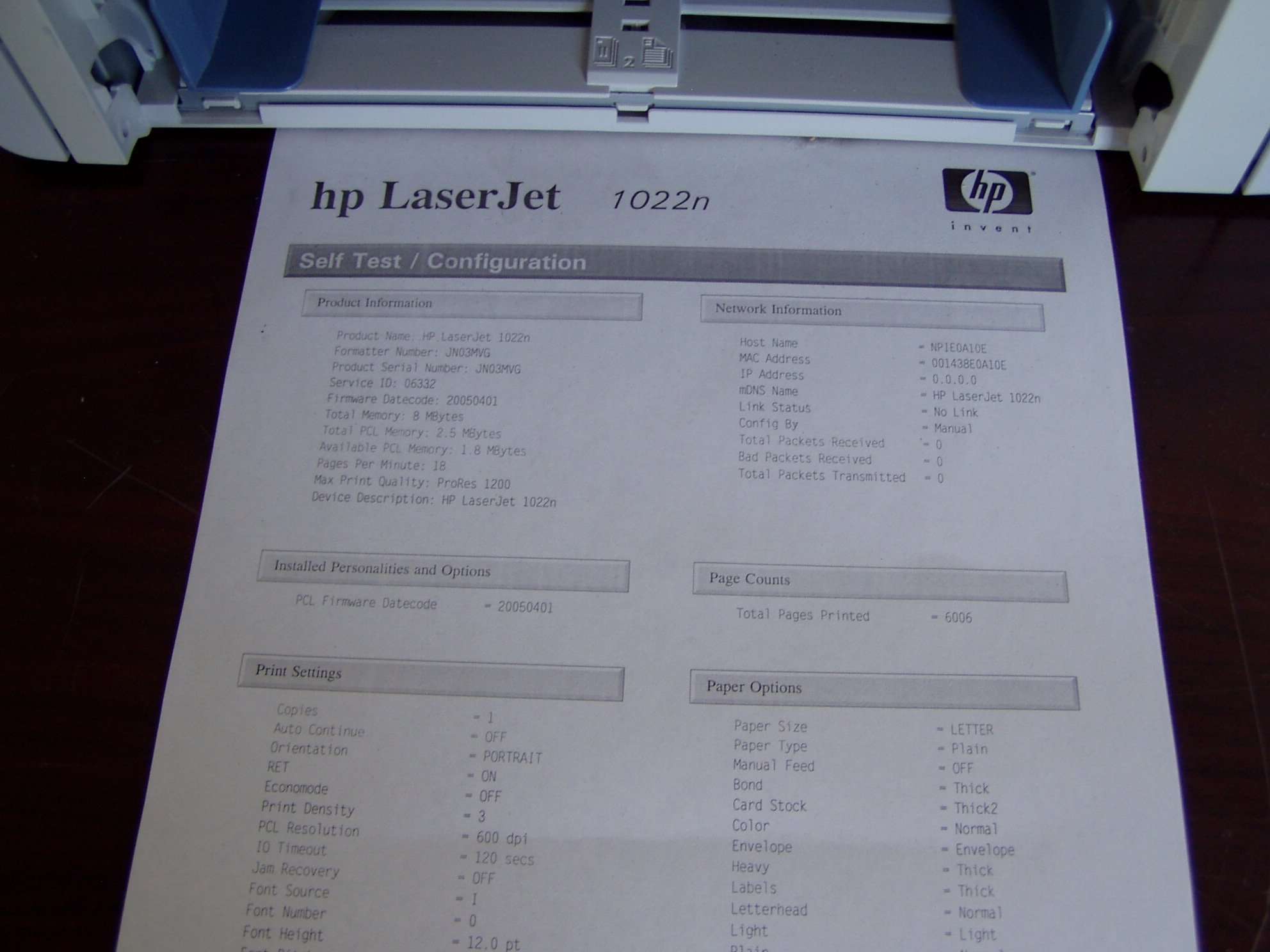 HP LaserJet 1022N Printer 3