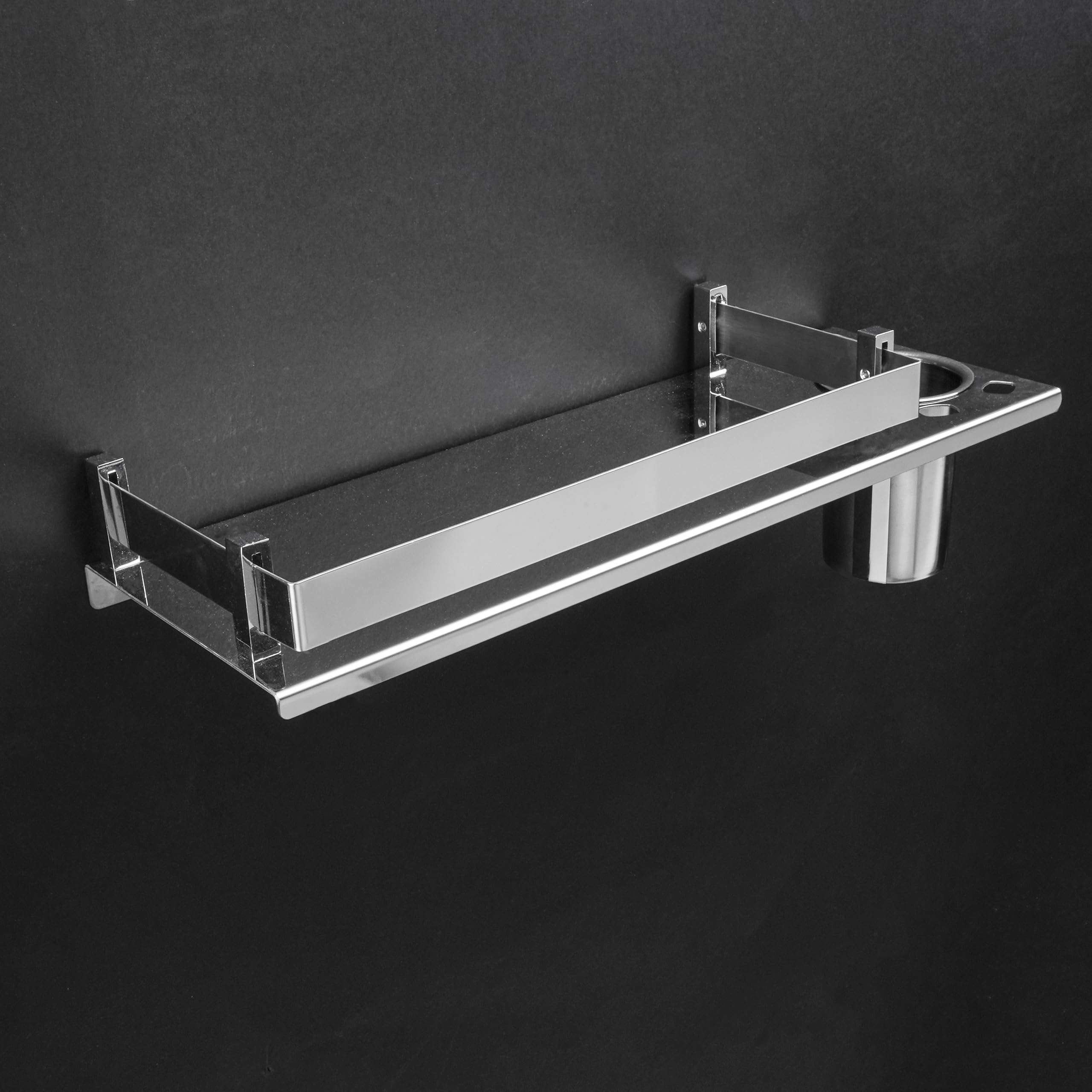 Kaashvini Bathroom Shelf/Multipurpose Bathroom Organizer Shelf with Attached Tumbler, Holder for Wash Basin and Bathroom (5X15 Inches) 2 in 1 4