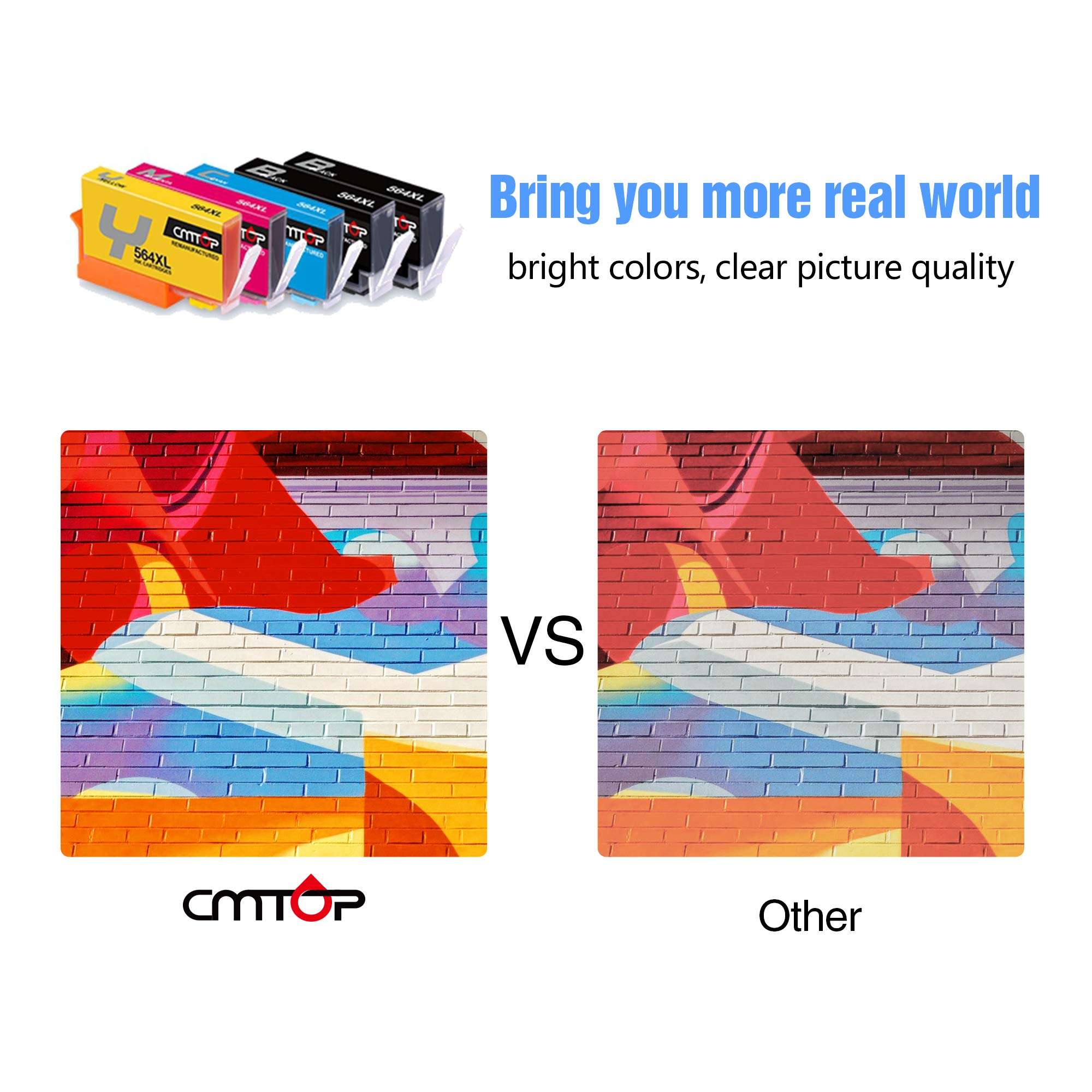 CMTOP 564XL Compatible Replacement for HP 564 Ink Cartridges, for HP Photosmart 5520 6520 7520 5510 6510 7510 C309A C410A Officejet 4620 Deskjet 3520 Printer (6 Black, 3 Cyan, 3 Magenta, 3 Yellow) 5