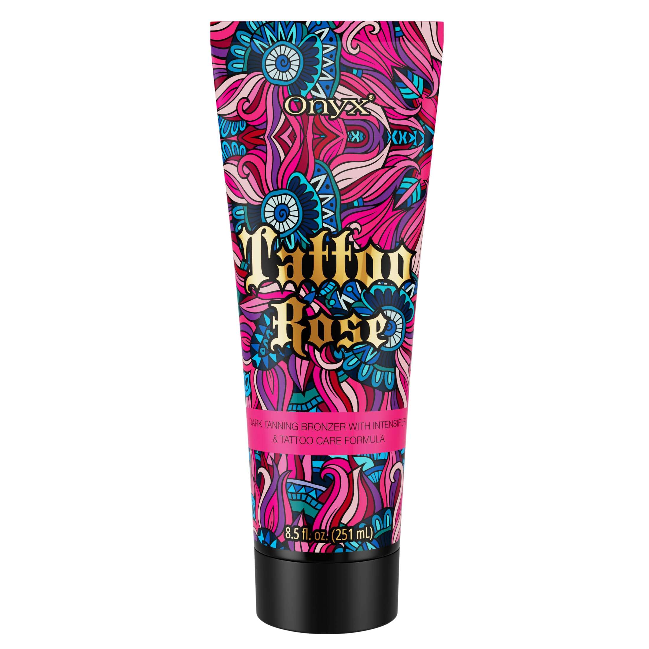 Onyx Tattoo Rose Tanning Bed Lotion & Bronzing Accelerator for Women | Anti-Fade Ink Formula for Radiant Tan & Even Color | Moisturizing & Non-Greasy | Indoor & Outdoor Tanning Lovers | All Skin Types 1