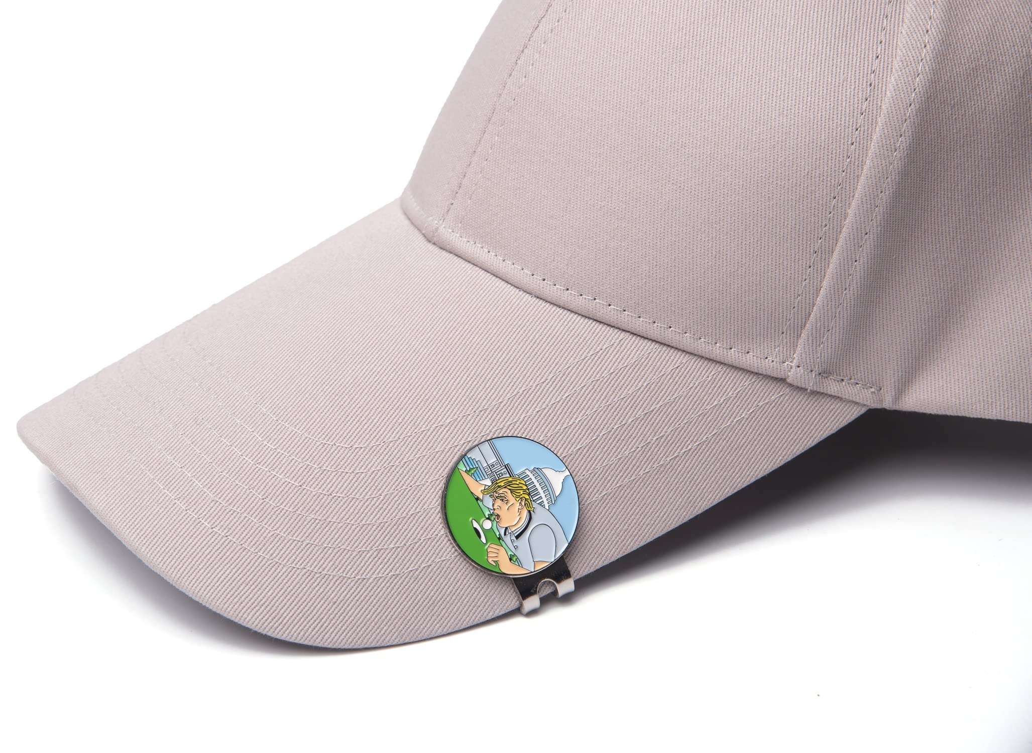 Funny Golf Ball Markers with Hat Clips, Enamel Magnetic Golf Ball Marker Gifts for Golfer, Cap Clip Golf Accessories for Men Women (Happy) 5