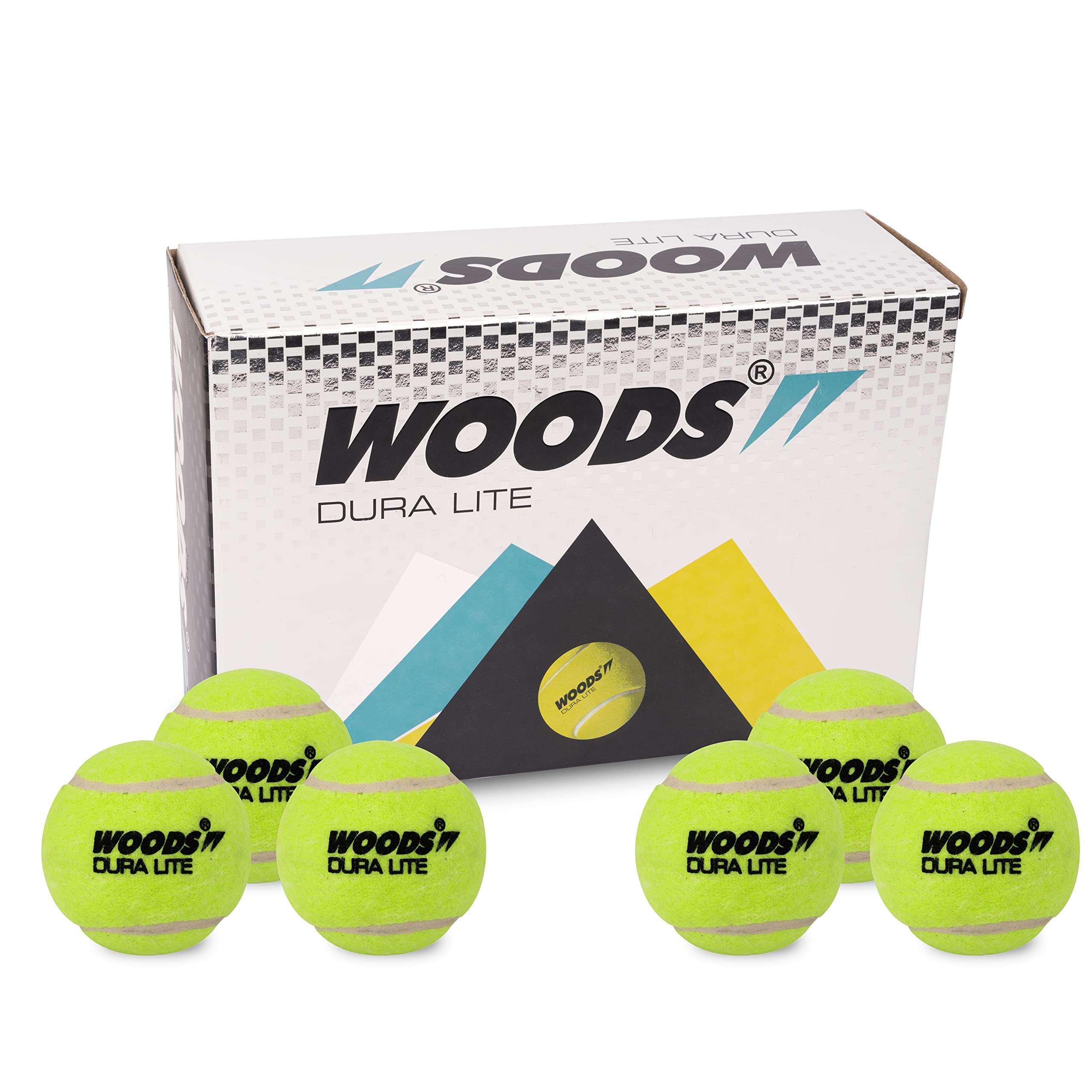 WOODS DURA LITE Cricket Tennis Balls, Yellow (Pack of 6) (6) 4