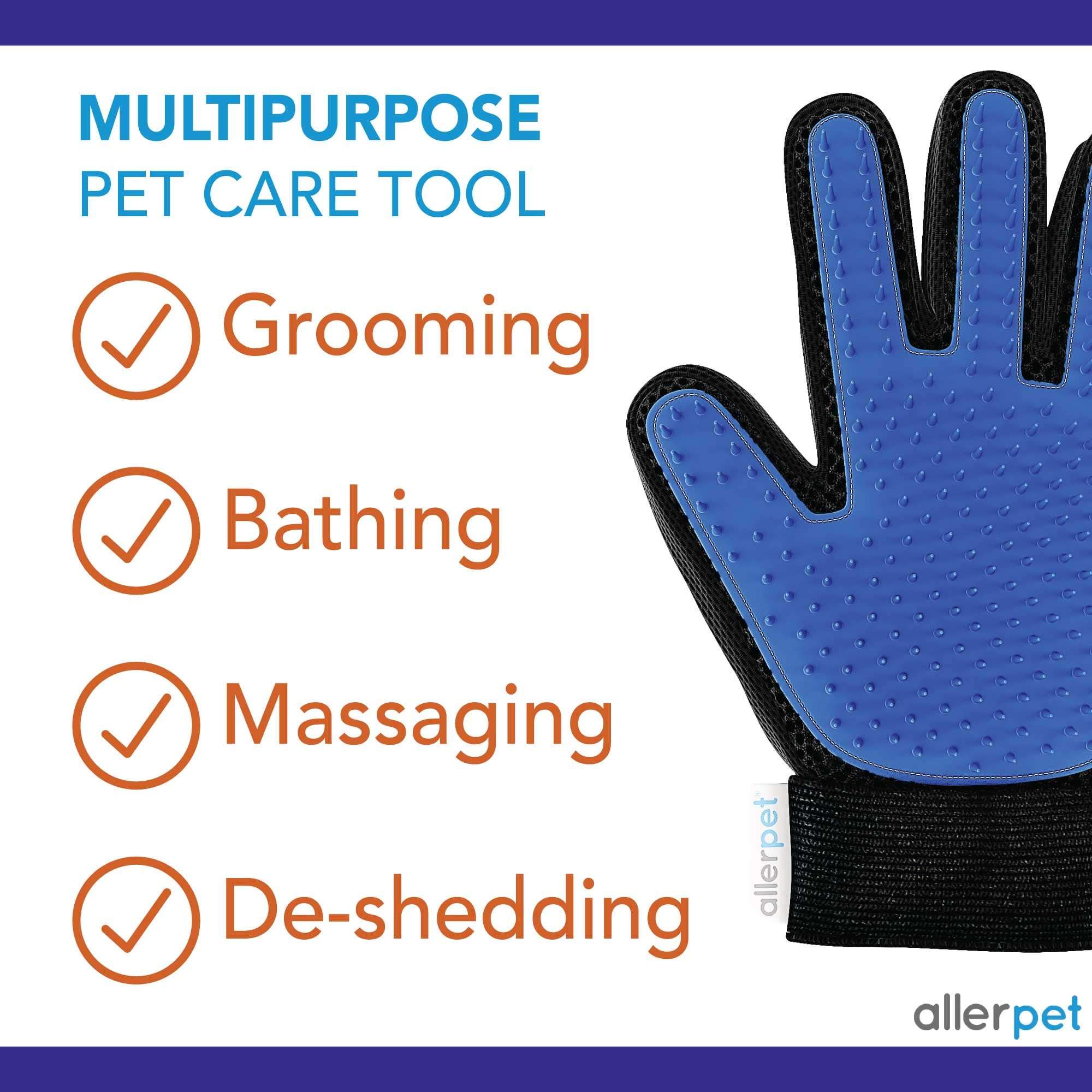 Allerpet Dog Dander Remover w/Free Pair of Grooming Gloves - Best Pet Dander Remover for Allergens - for Canine Dry Skin Treatment - Good for Fur & Skin - (12oz) 6