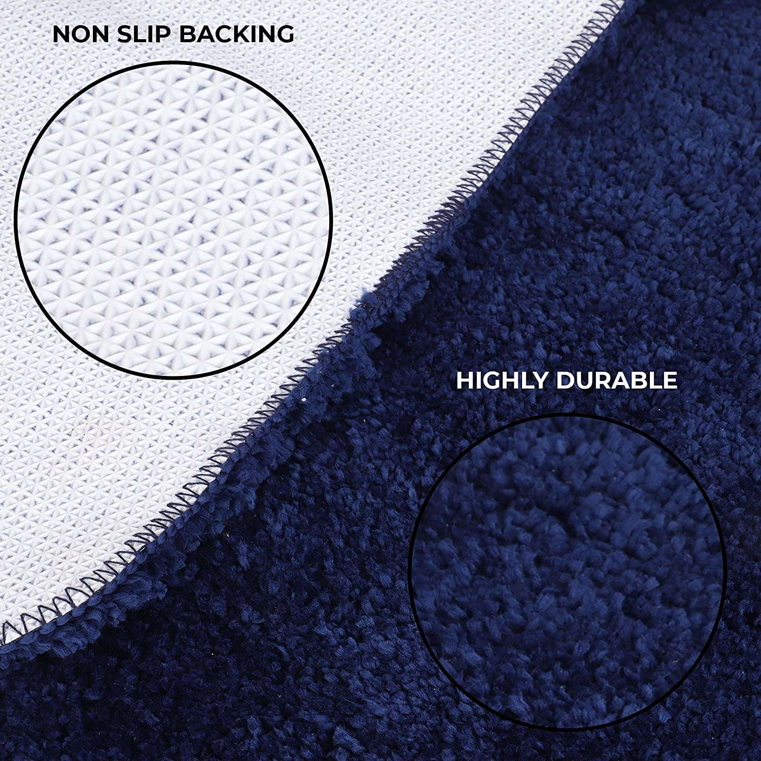 HarisonsLiving Premium Super Soft Microfiber Solid 2000 GSM Bath Mat Super Absorbent Anti-Skid Mat for Bathroom/ Bedroom/ Kitchen/ Door Mat/ Floor Mat (50 x 80 cm/ Blue) Combo Pack of 2 6