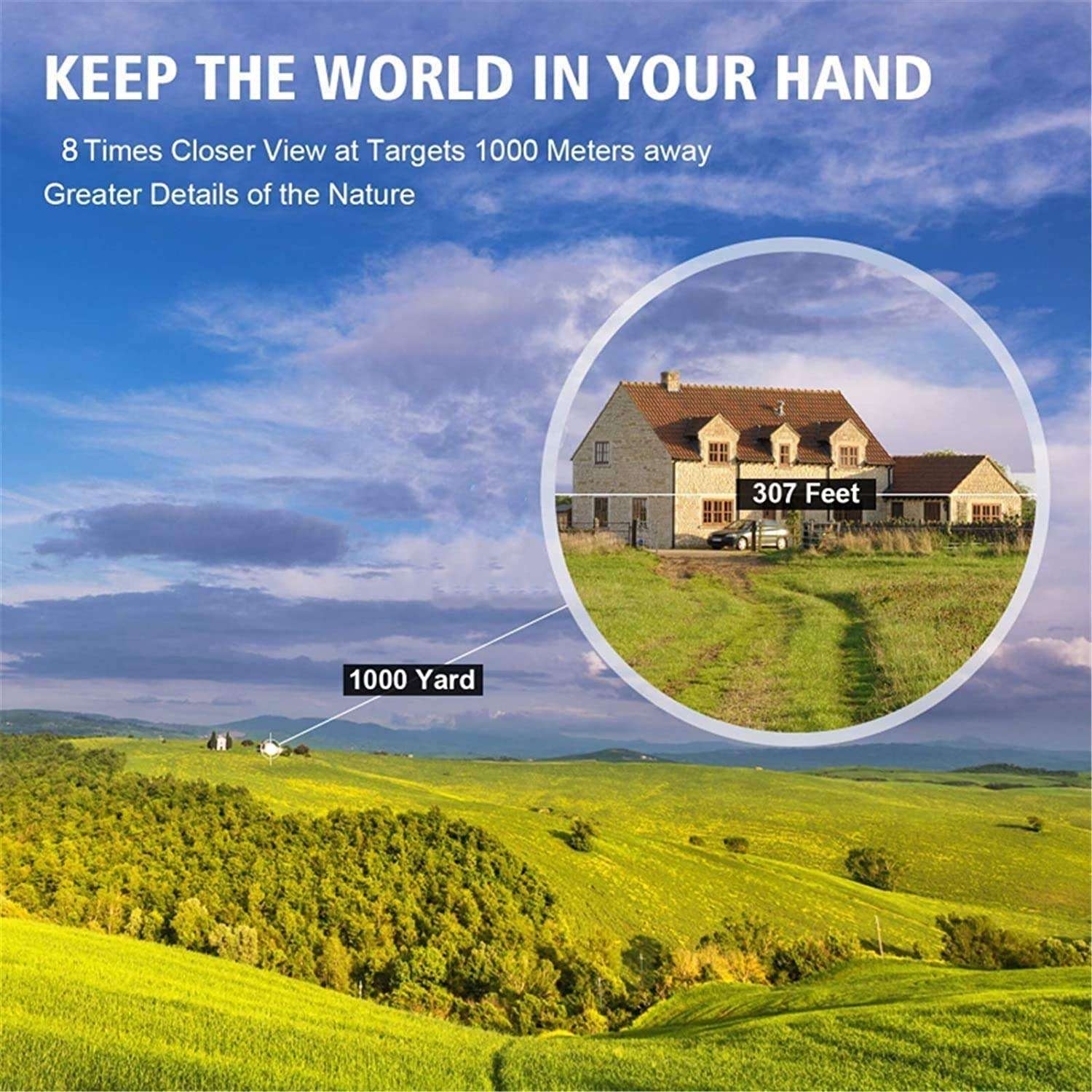 Qin 30 x60 Compact Binoculars with Clear Low Light Vision, Large Eyepiece Waterproof Binocular for Adults Kids,High Power Easy Focus Binoculars for Bird Watching,Outdoor Hunting,Travel,Sightseeing 6