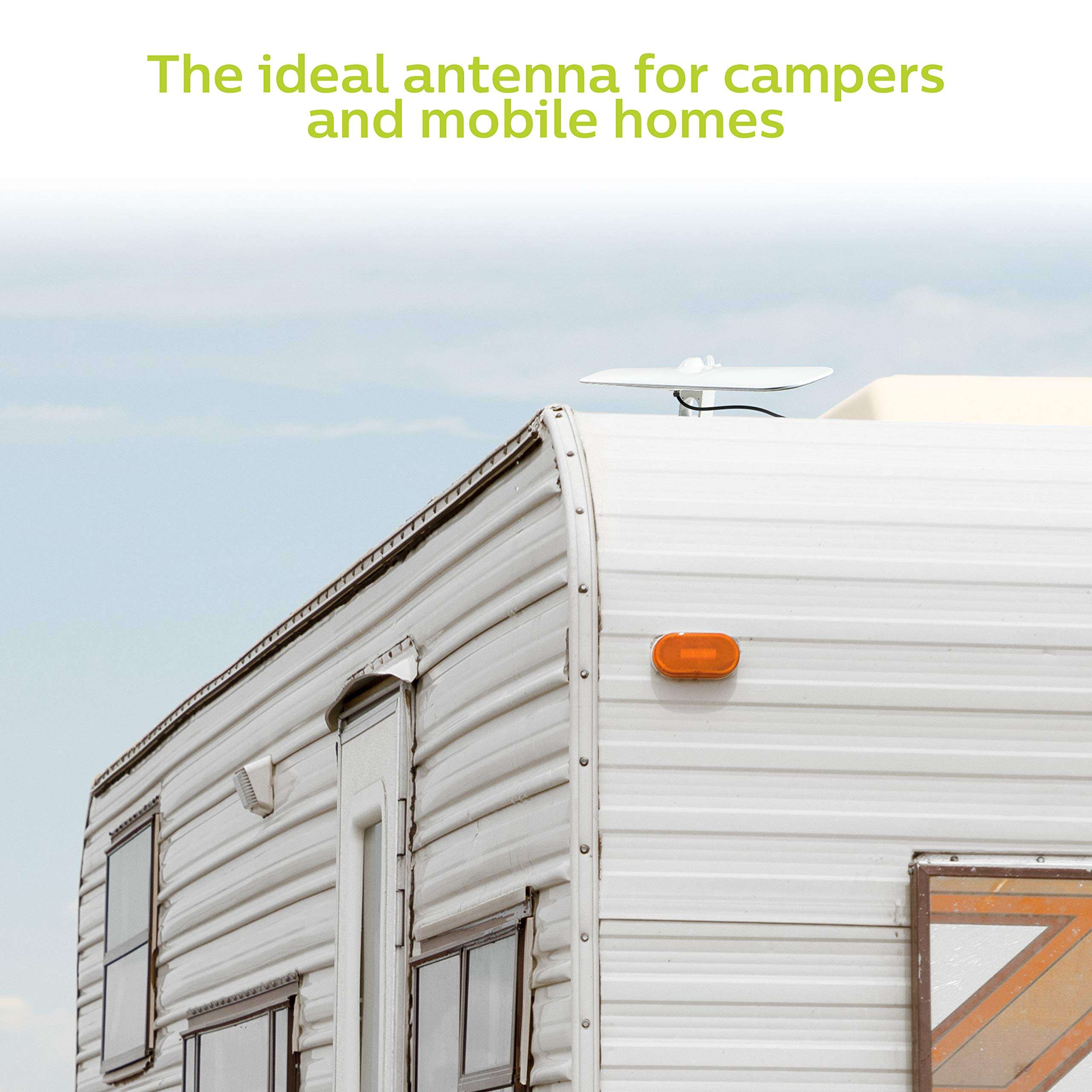 Philips Wing Mobile TV Antenna, Indoor Outdoor Attic Mount, Perfect for Tailgating and Camping, Long Range Antenna, Supports 4K 1080P VHF UHF, Compact Design, Smart TV Compatible, Black, SDV8412B/27 4