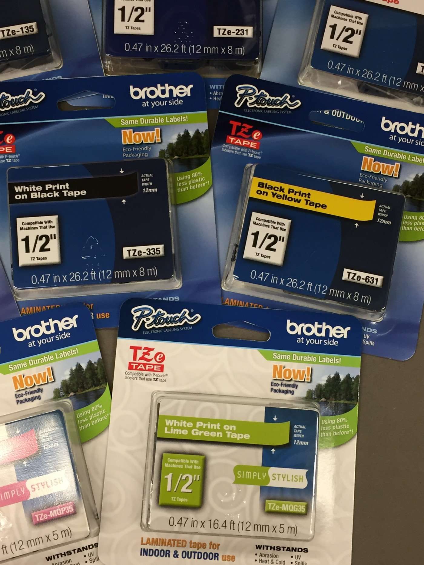 Genuine Brother TZe 1/2" (12mm) Color Variety Pack (9 Tapes) for All Brother P-Touch Label Makers That use TZe Series Tape. 5