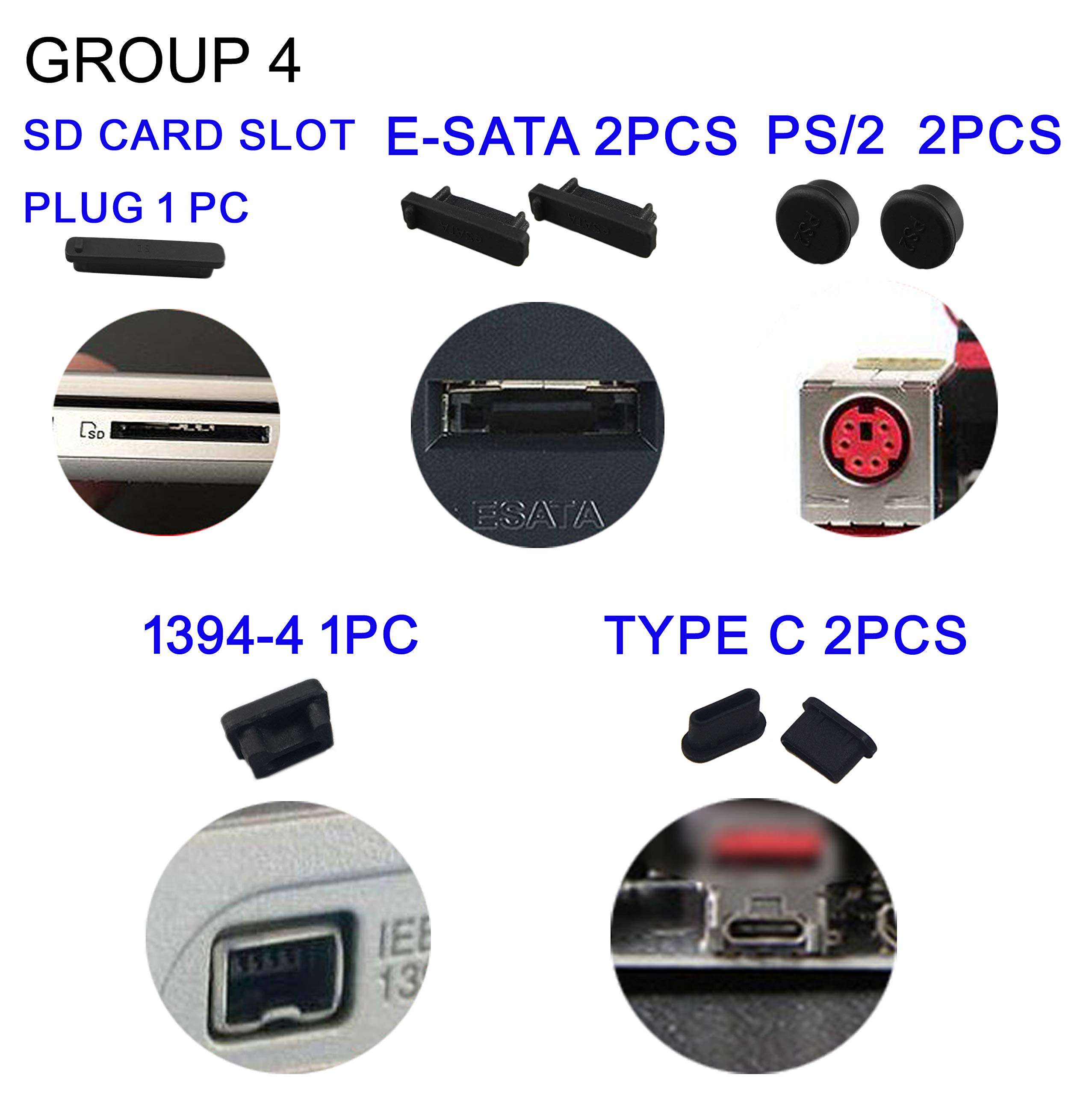 LAMPVPATH 36 PCS Anti-dust Plugs Computer Port Dust Plugs, 19 Types of Computer Laptop Port Dust Covers Stoppers for Computer PC Laptop(36 PCS in 19 Types)-DO NOT Fit MacBook 6