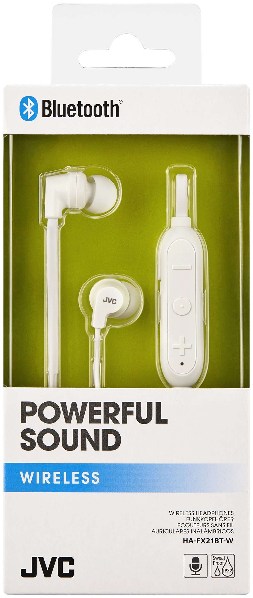 JVC HAFX21BT Powerful Sound Wireless Bluetooth in Ear Headphones - White 3