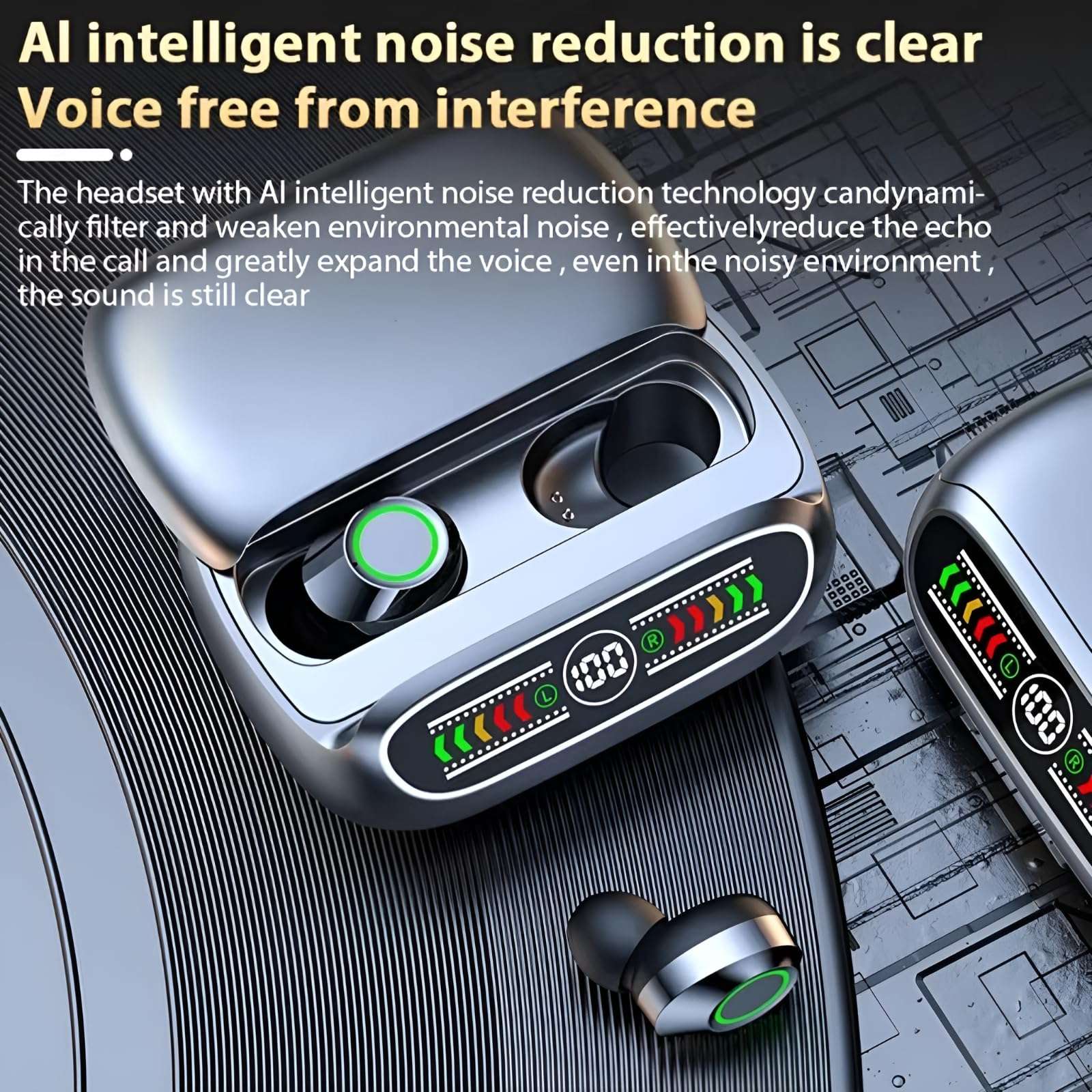 VEHOP Power TWS, Truly Wireless Earbuds with Reverse Charging Support, Bluetooth 5.3 with ENC, 35hrs Playtime, Battery Indicatore Display, IPX7 Sweat-Proof, Fast Charging, Built-in Mic with Deep Bass 6