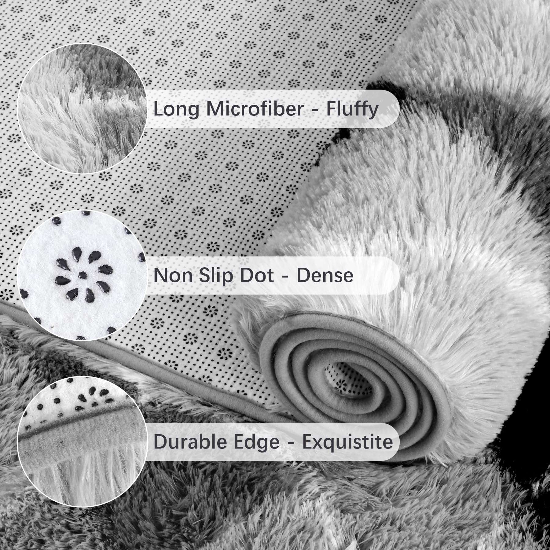 Chicrug Cute Rainbow Area Rugs for Girls Bedroom, 5x8 Feet Fluffy Kids Rug for Room Decor, Shag Soft Dorm Bedside Playroom Carpet for Baby Nursery Room 5