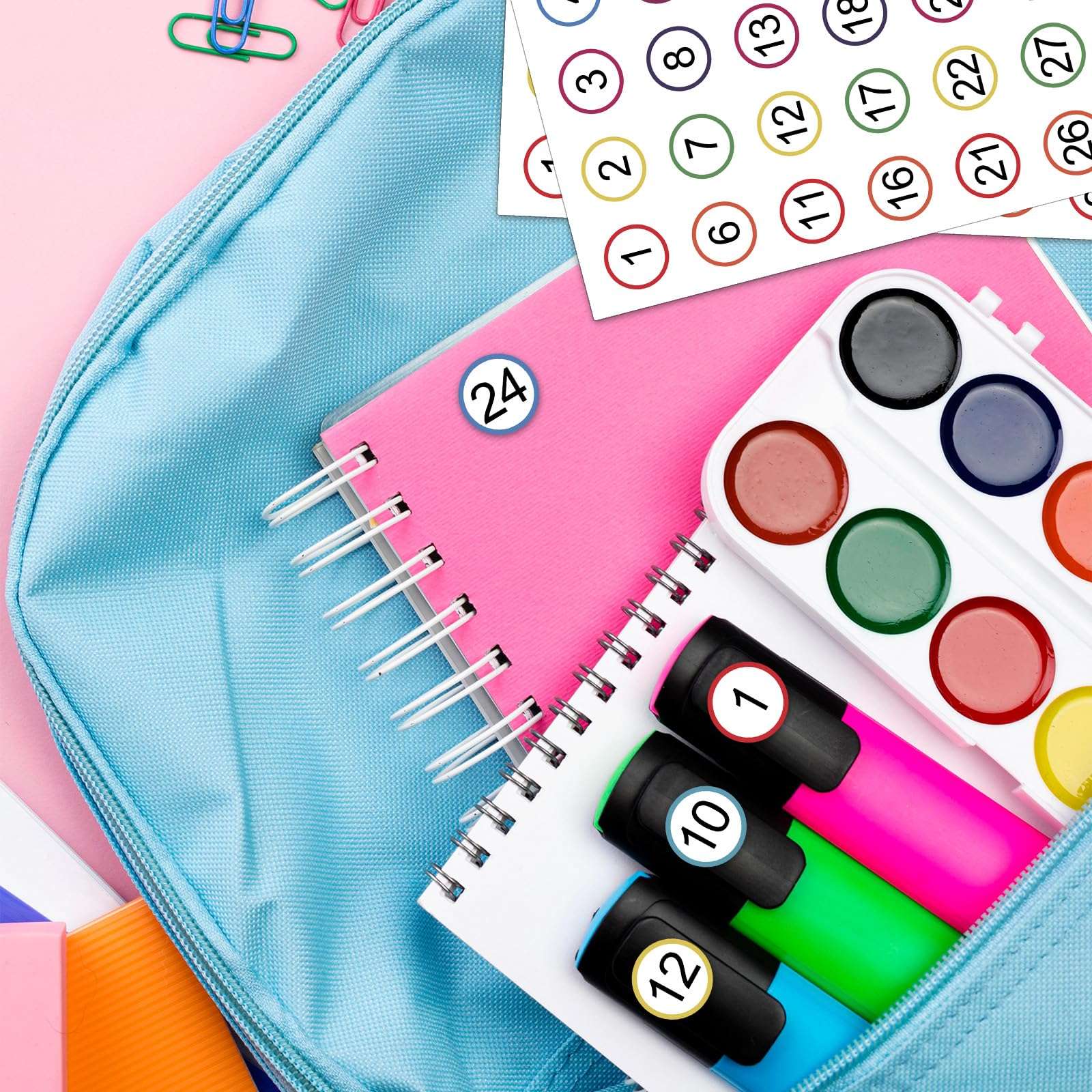 Ptwola 1000 Pcs Number Stickers 1-40 20 Sheets Dot Consecutive Number Labels Removable Self-Adhesive Colored Numbered Decals Without Residue for Office Classroom Indoor Storage Boxes Desks Chairs 4