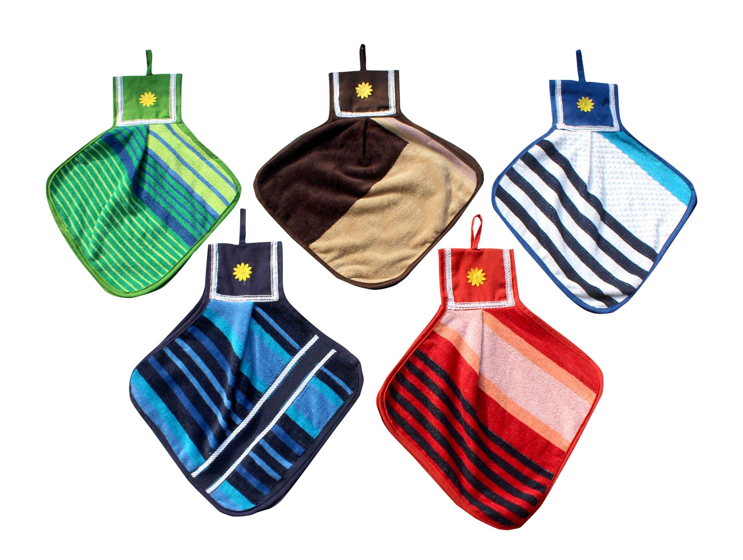 Mandhania Cotton Washbasin Napkin/Hand Towel for Kitchen & Bathroom Towels 5 pcs Set 1