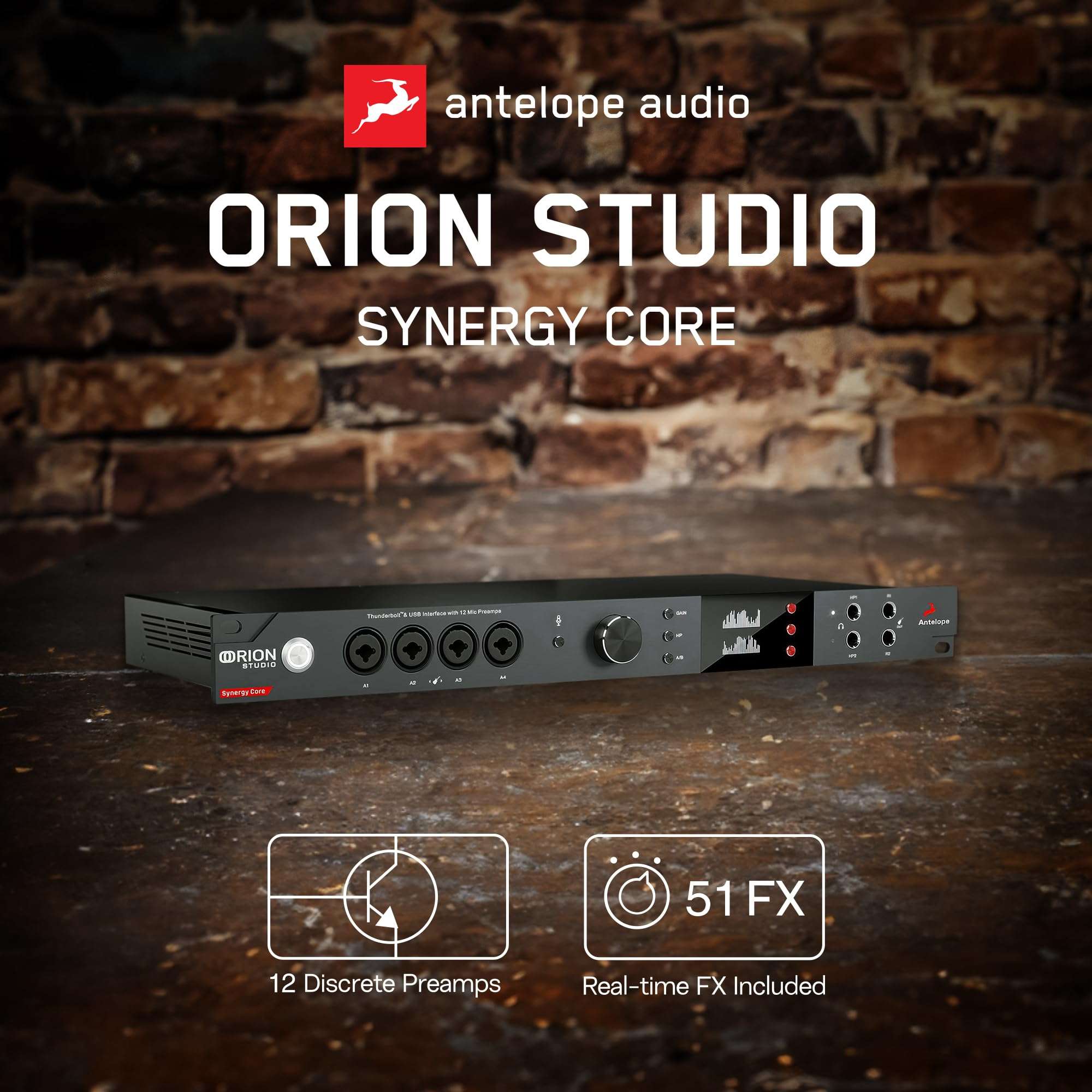 Antelope Audio Orion Studio Synergy Core Professional Digital Audio Interface w/ 12 Preamps & 50 Real-Time Plugins — Thunderbolt 3 Music Recording Studio Interface w/DSP Processing for Mac/Windows 3