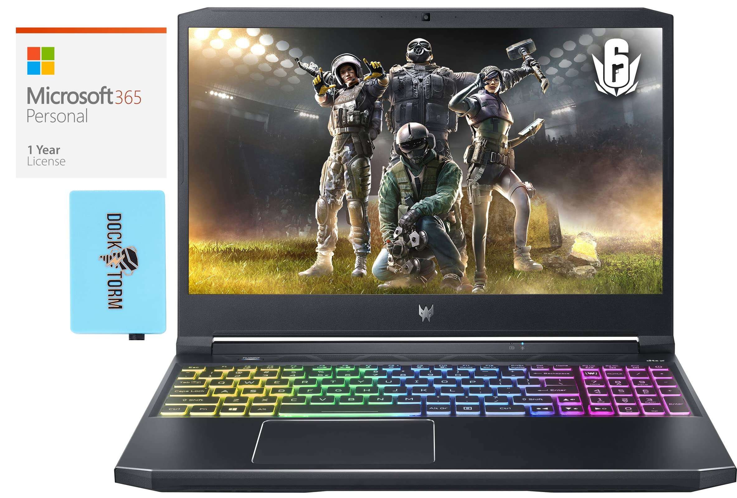 Acer Predator Helios 300 Gaming & Entertainment Laptop (Intel i9-11900H 8-Core, 64GB RAM, 2x2TB PCIe SSD (4TB), GeForce RTX 3060, 15.6" 144Hz Win 11 Pro) with MS 365 Personal , Hub 1