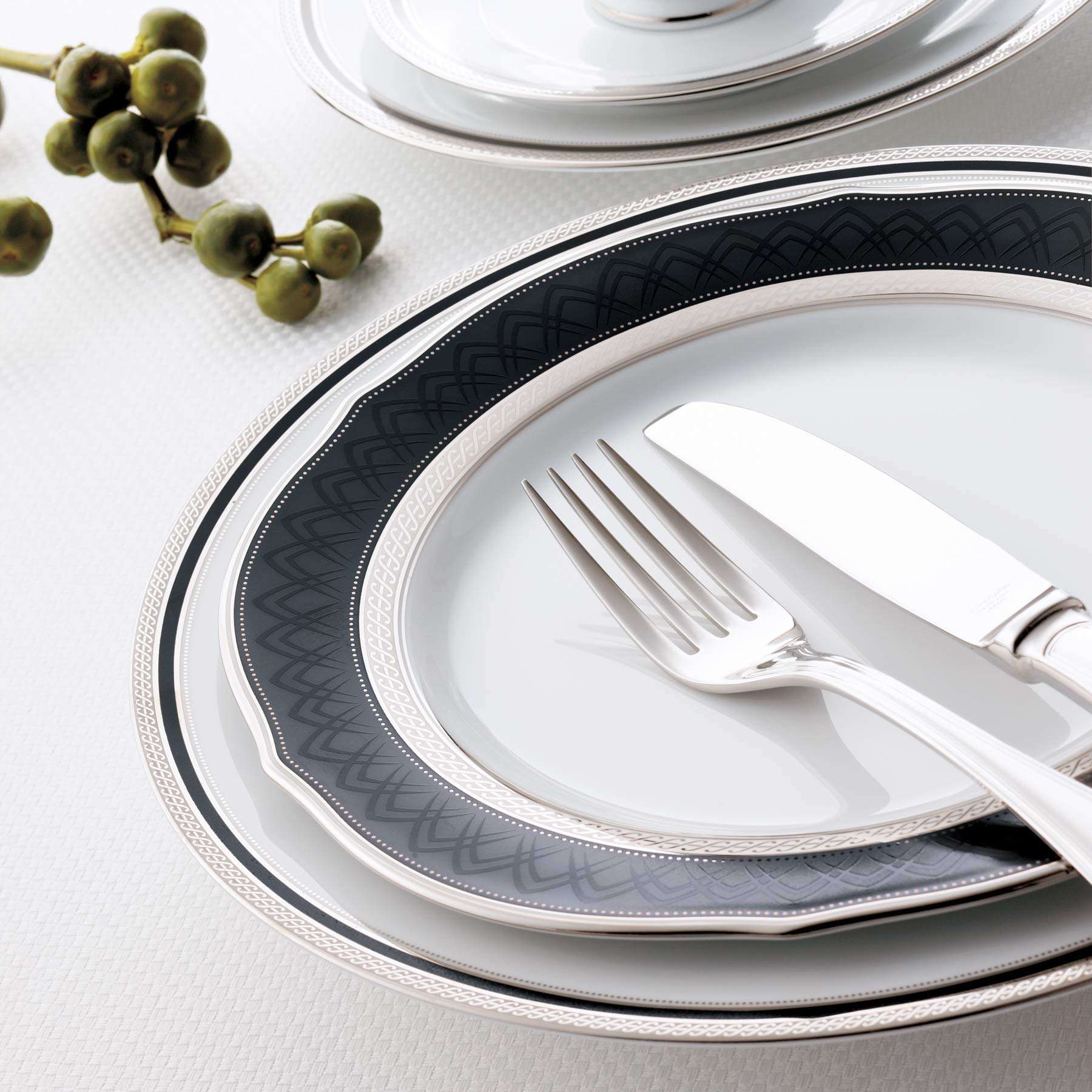 Noritake Austin Platinum Butter Relish Tray 6