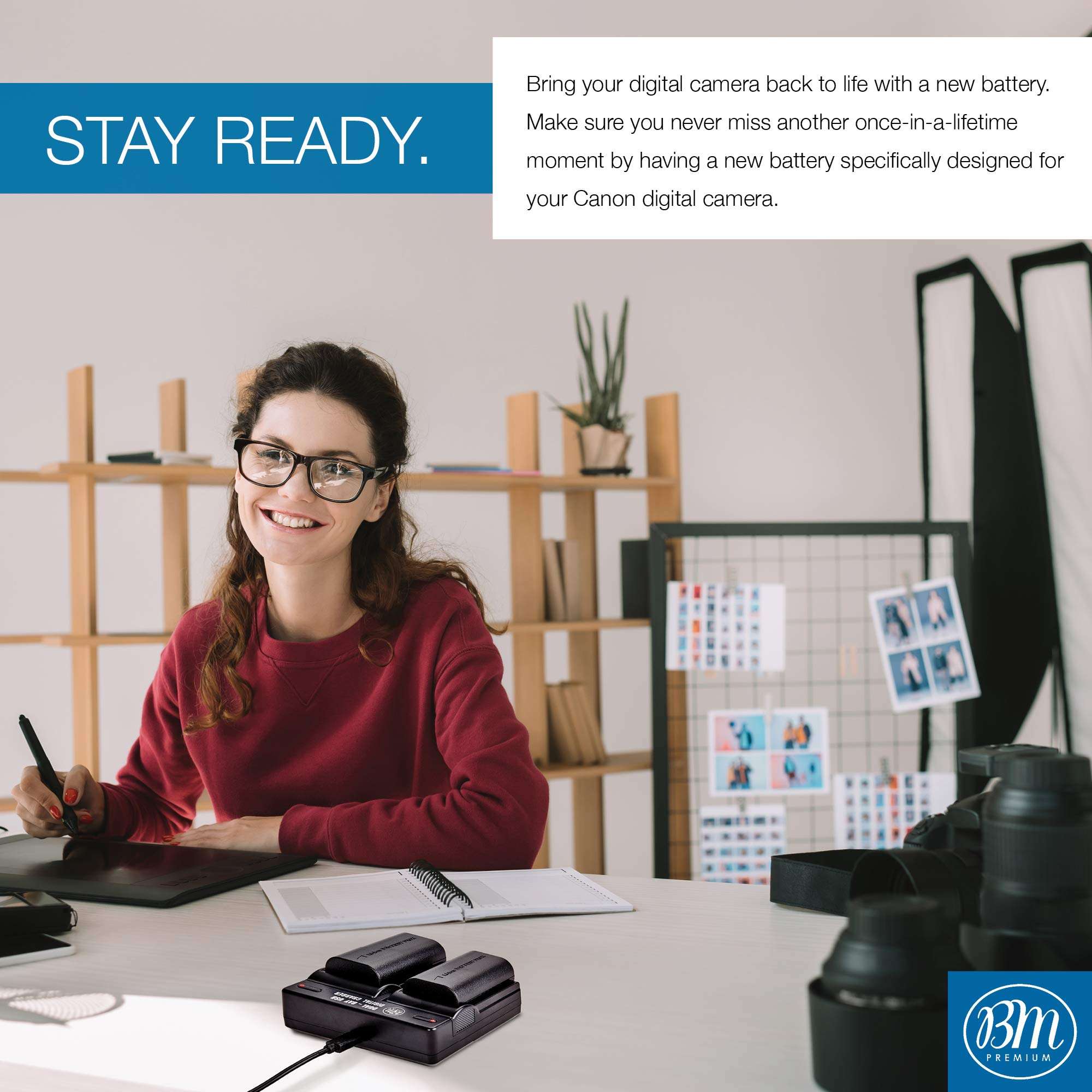 BM Premium 2 Pack of LP-E6NH Batteries and Dual Bay Battery Charger for Canon EOS R EOS R5 EOS R6 EOS R6 II EOS R7 EOS 90D EOS 60D EOS 70D EOS 80D EOS 6D II EOS 7D EOS 7D Mark II Cameras 6