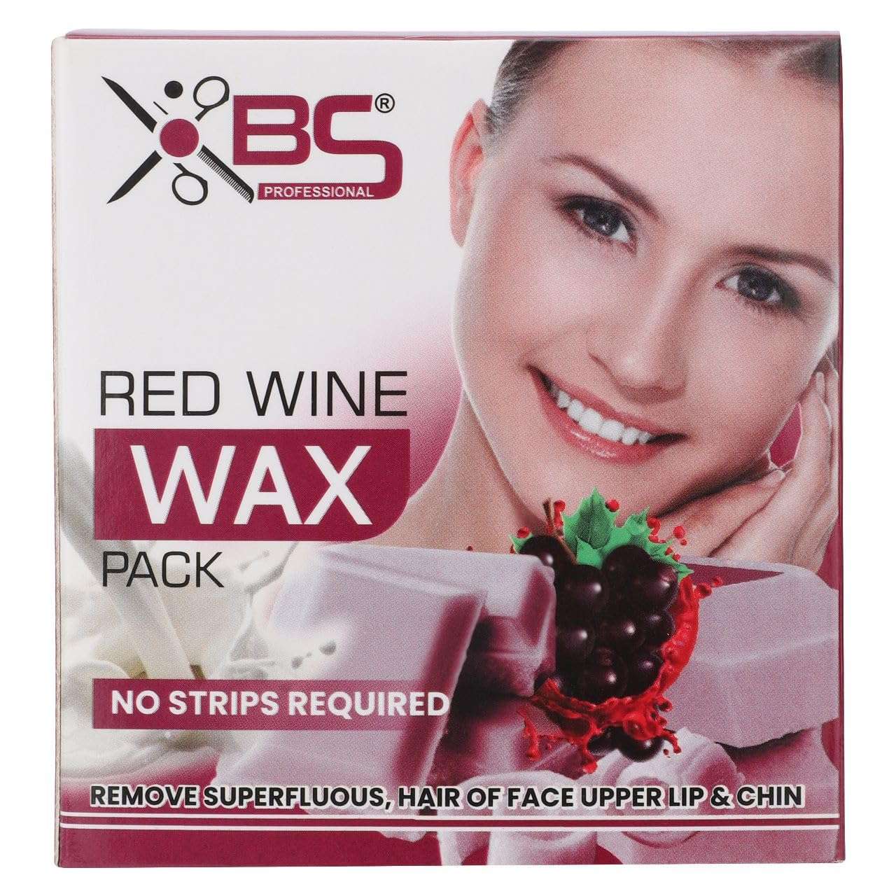 XBS PROFESSIONAL Wine Wax Pack For Face, Upper Lips and Chin Hair Removal (80gm) 1