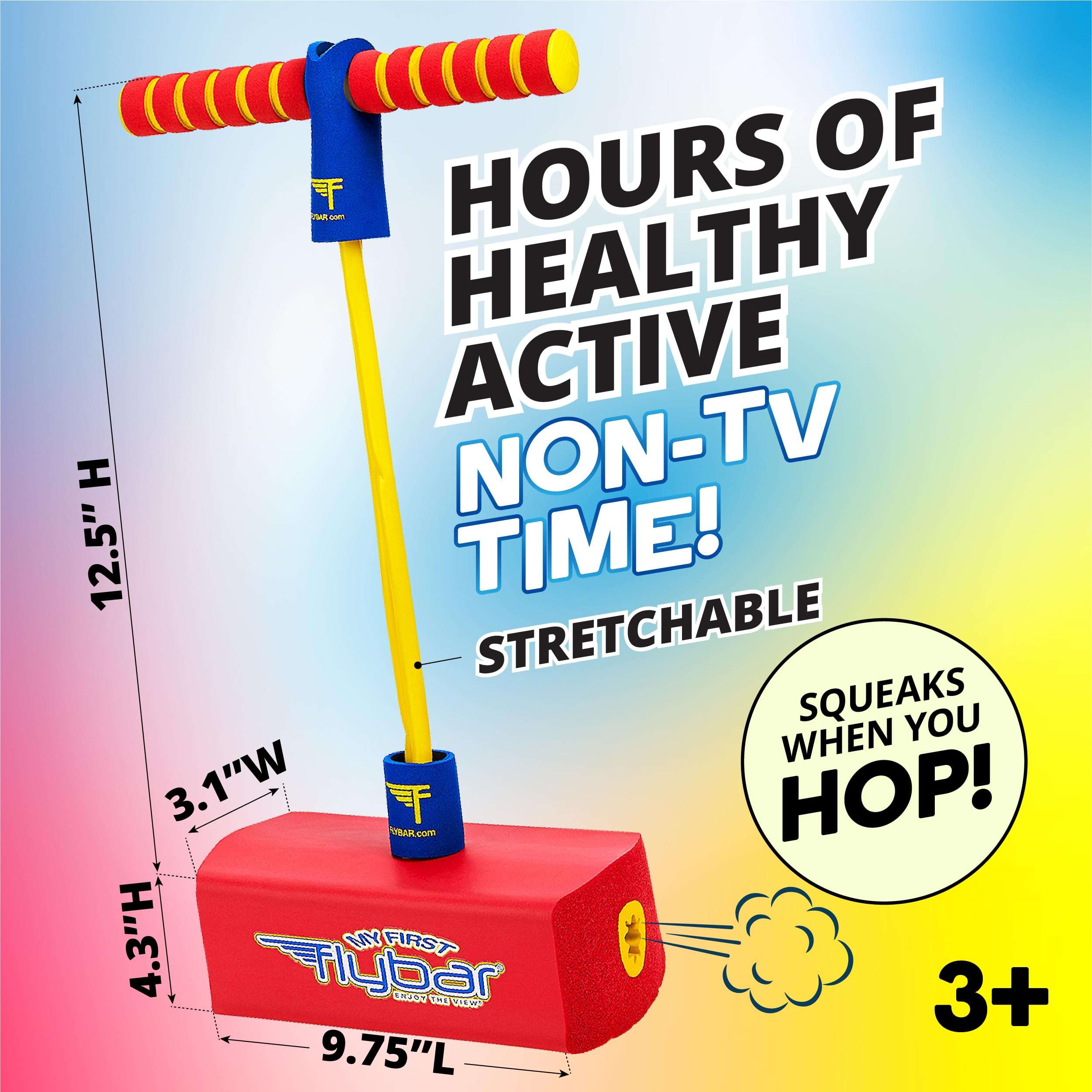 Flybar My First Foam Pogo Jumper for Kids Fun and Safe Pogo Stick for Toddlers, Durable Foam and Bungee Jumper for Ages 3 and up, Supports up to 250lbs (Red) 4