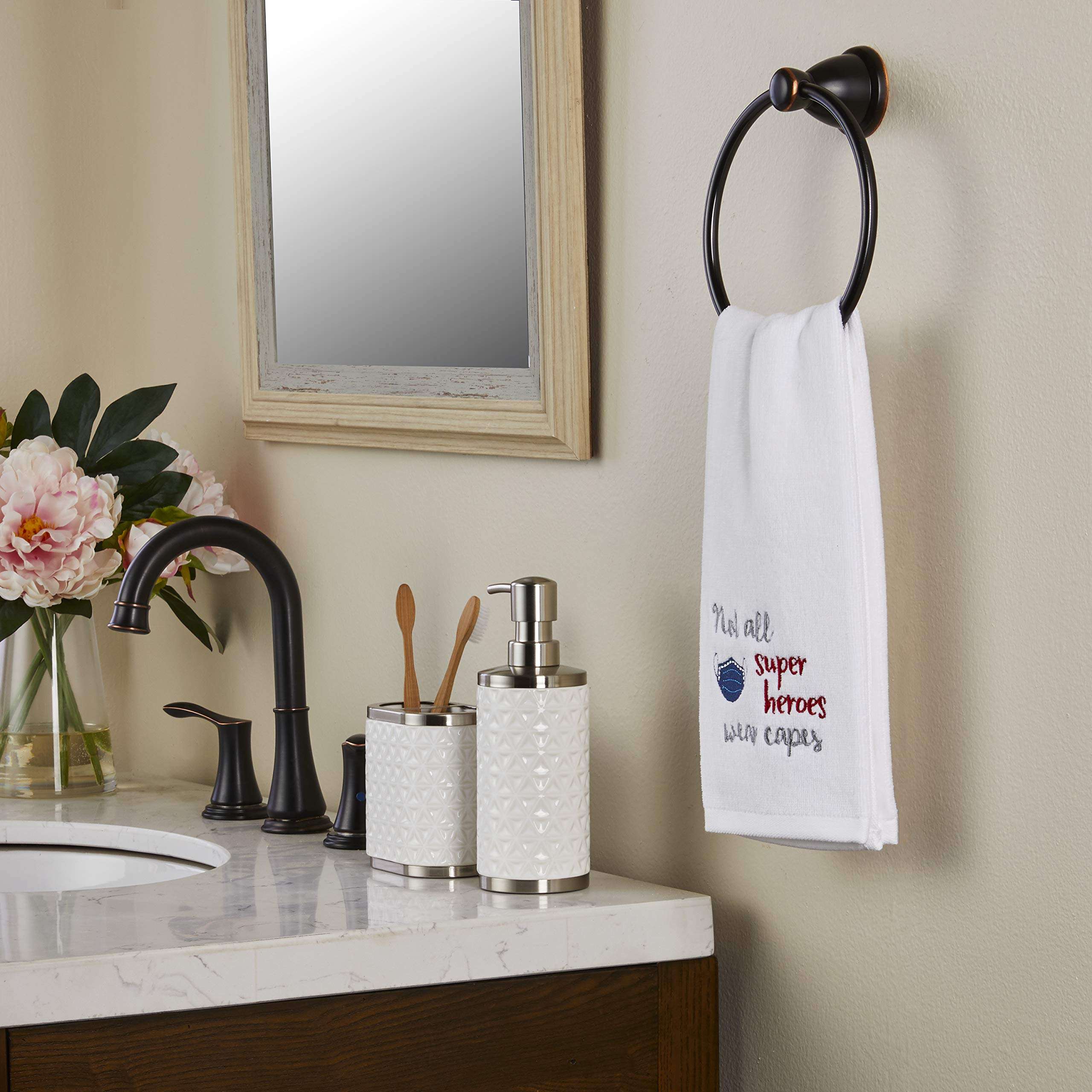 SKL HOME by Saturday Knight Ltd. Not All Superheroes Hand Towel (2-Pack), White 6