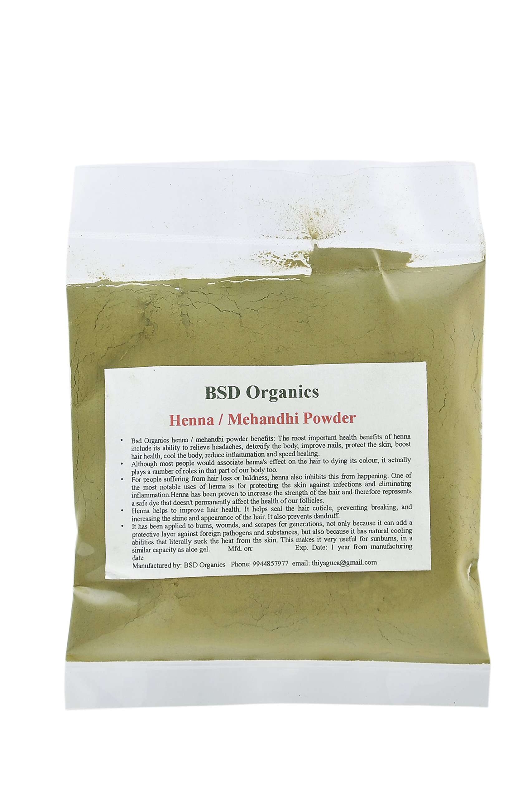 BSD ORGANICS HENNA / MEHANDHI POWDER - 200 G
