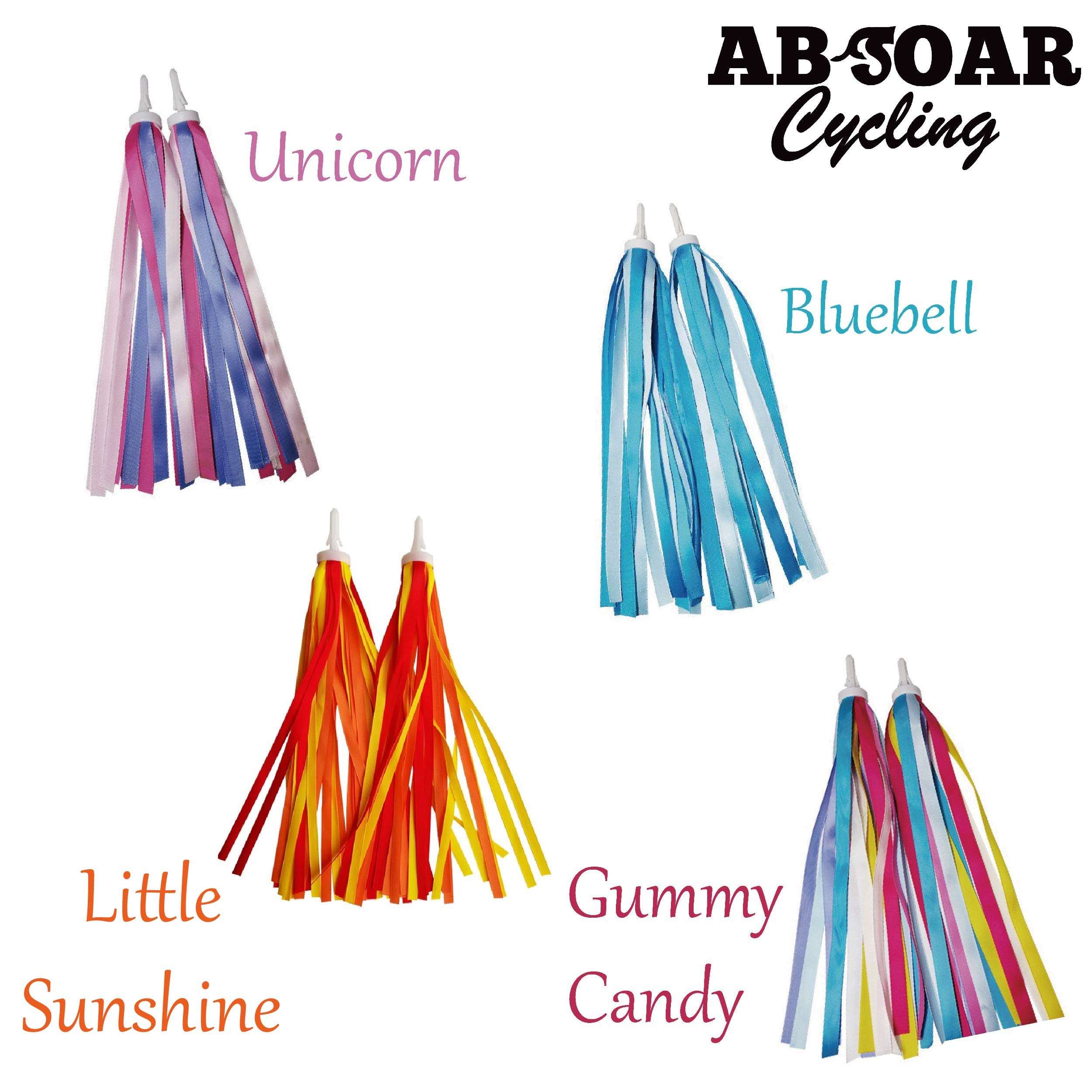 ABSOAR Cycling Colorful Bike Streamers Girls Boys Kids Bicycle Tassel Ribbon Handlebar Scooter Streamer 2 Pairs, Little Sunshine 3