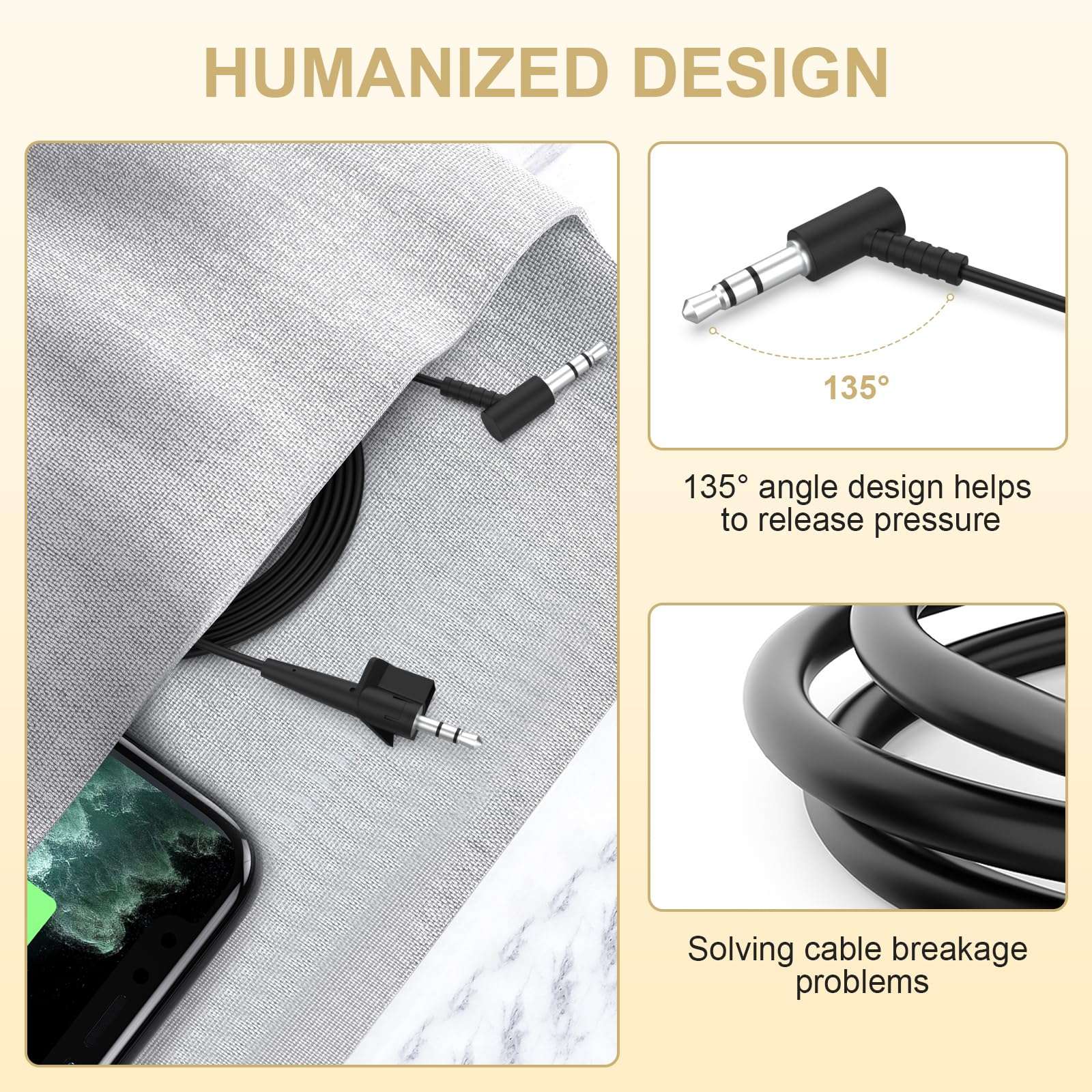 Sqrmekoko Replacement Headphone Audio Cable Cord Compatible with Bose Around Ear AE2 AE2i Headphones 6