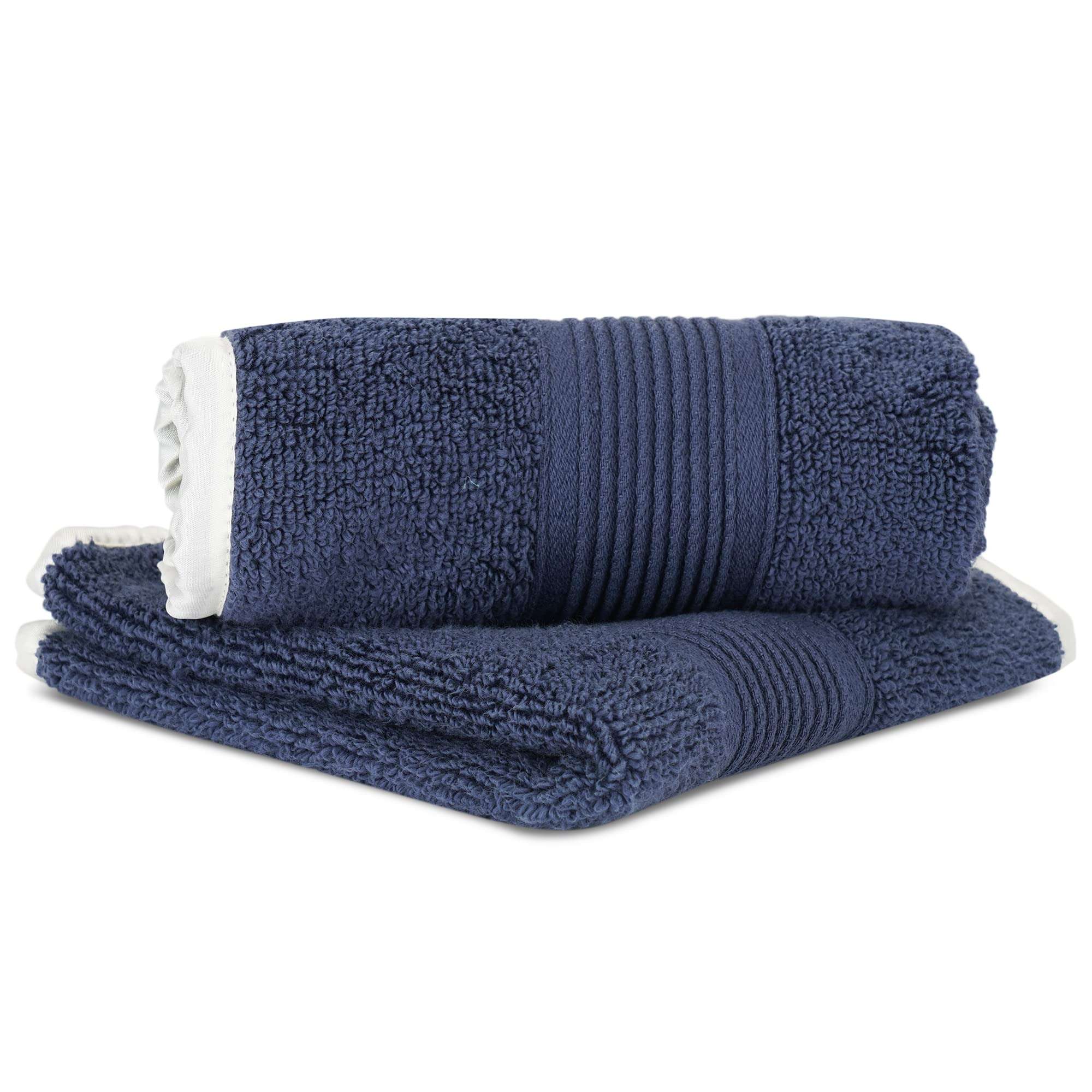 Lush and Beyond, 500 GSM Face Towel Set of 2 | 100% Cotton |Ultra Soft, Absorbent & Quick Dry Towel for Gym, Pool, Travel, Spa and Yoga, Size 12x12 inches (Blue_P) 4