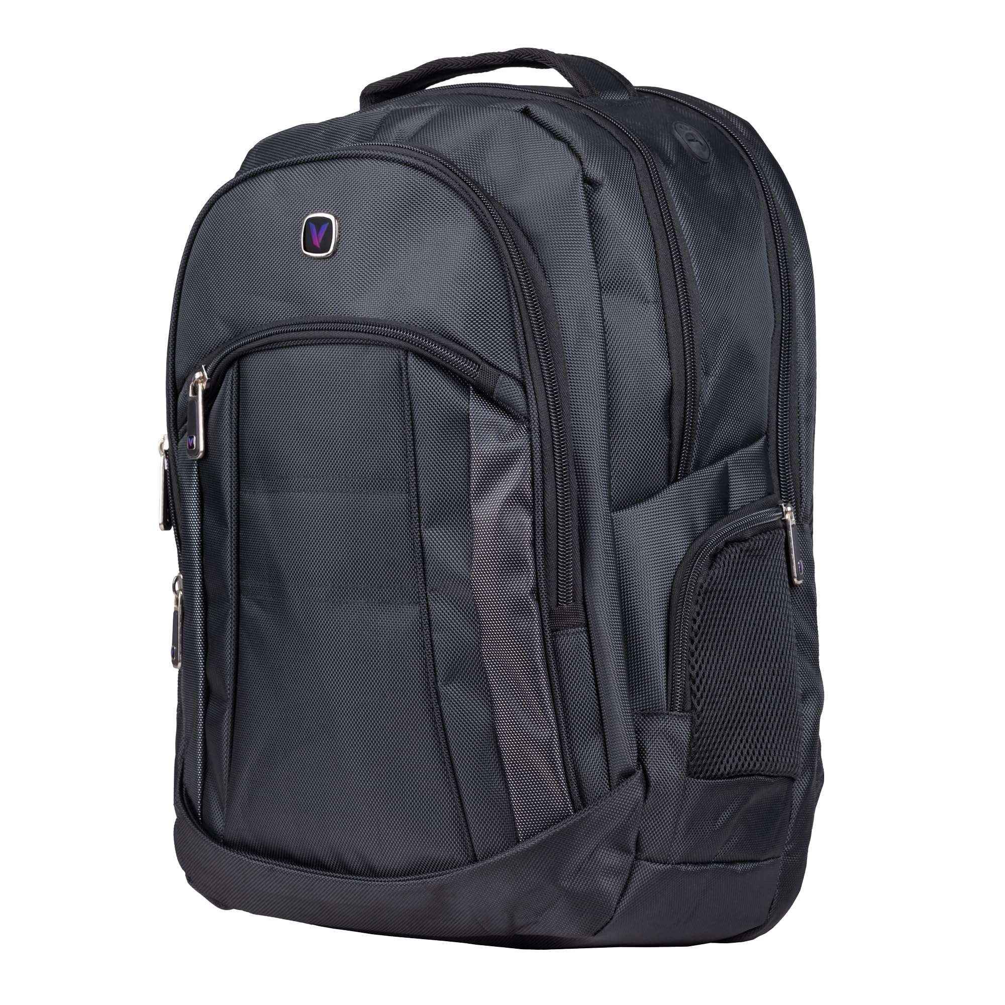 Velztorm 1680D Polyester Black Backpack with USB Charging Station - JS230863, Spacious Interior, Multiple Compartments, Compact and Lightweight, Fits up to 16" laptop 3