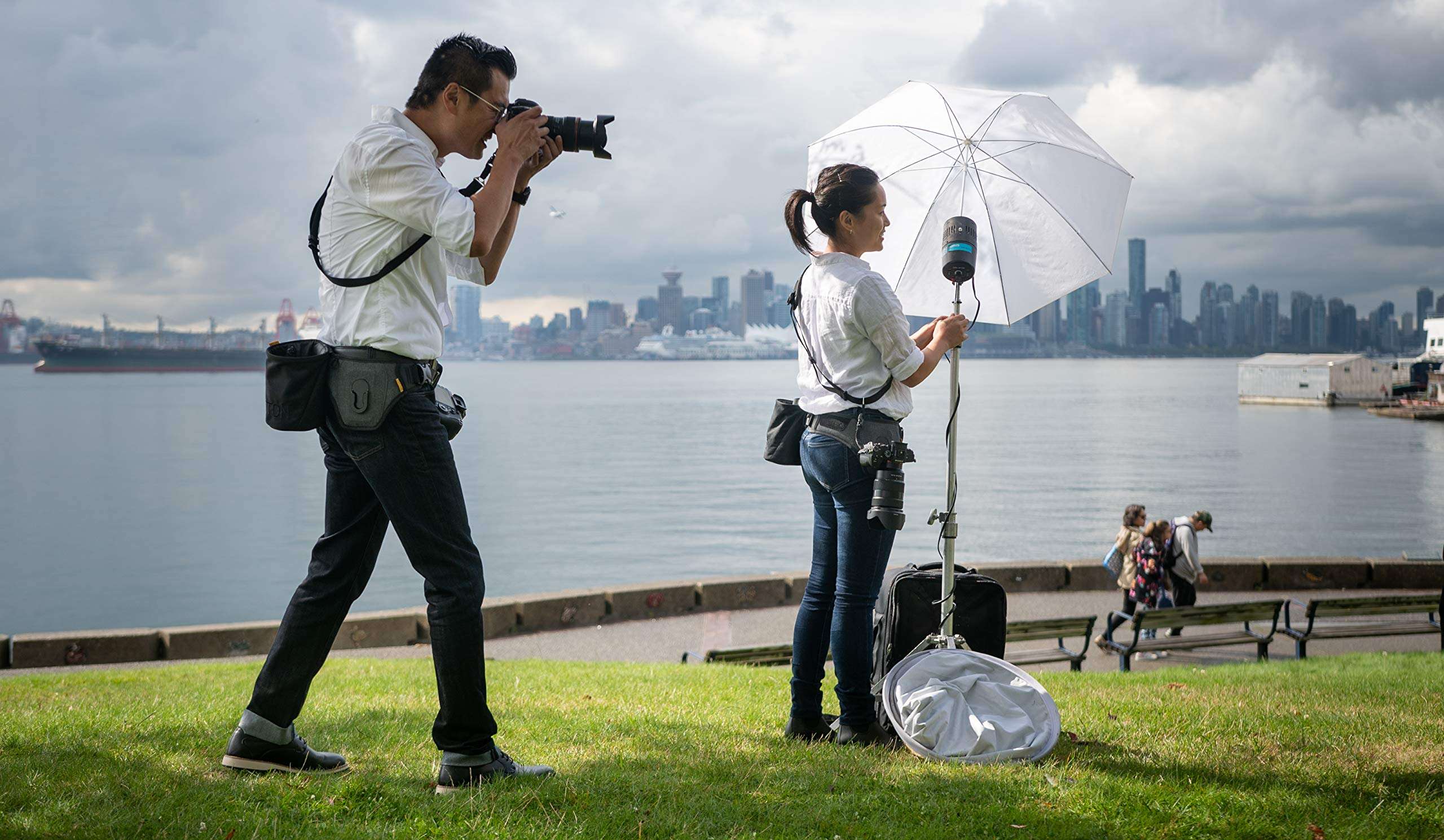Cotton Carrier Slingbelt with Tether for One Camera. Camera Harness for Hiking and Traveling for Hands-Free Carrying 4