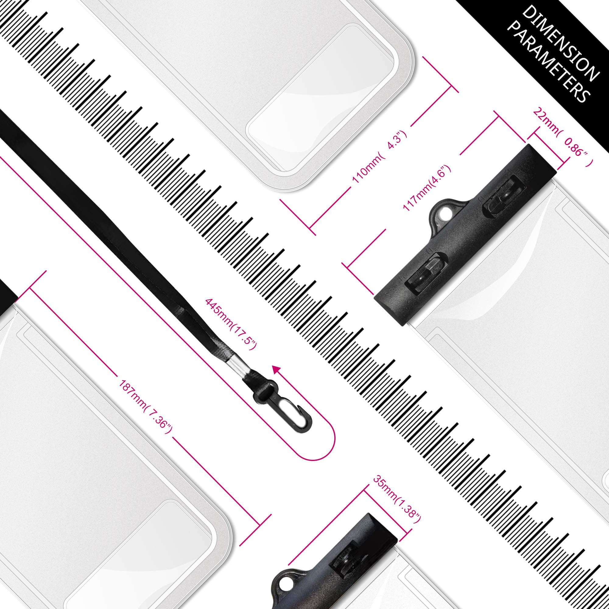 ESJFULI Waterproof Phone Pouch, Floating IPX8 Universal Waterproof Cell Phone Dry Bag case Up to 6.6 inch,ac at The Back of The Vomit Bag-Orang 3